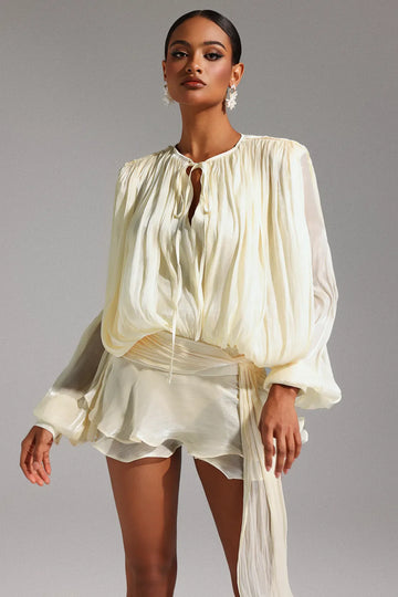 Darianna Long Sleeve Cut-Out Mini Dress | Xs-Bej | S-Bej | M-Bej | L-Bej