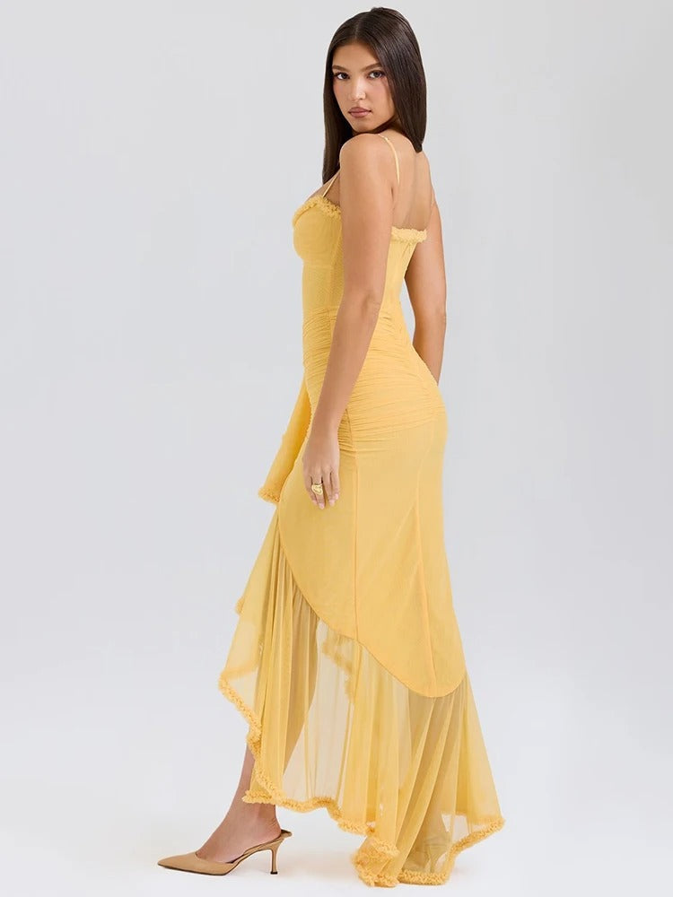Velorage Emme Buzgulu Maxi Elbise | Mor-XS | Mor-S | Mor-M | Mor-L | Mor-XL