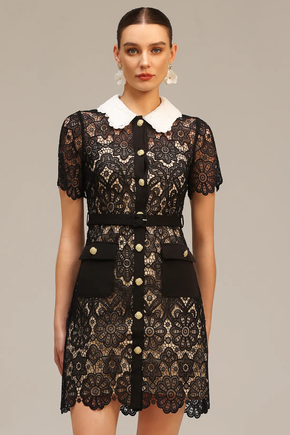 Camille Lace Mini Dress | S-Siyah | M-Siyah | L-Siyah