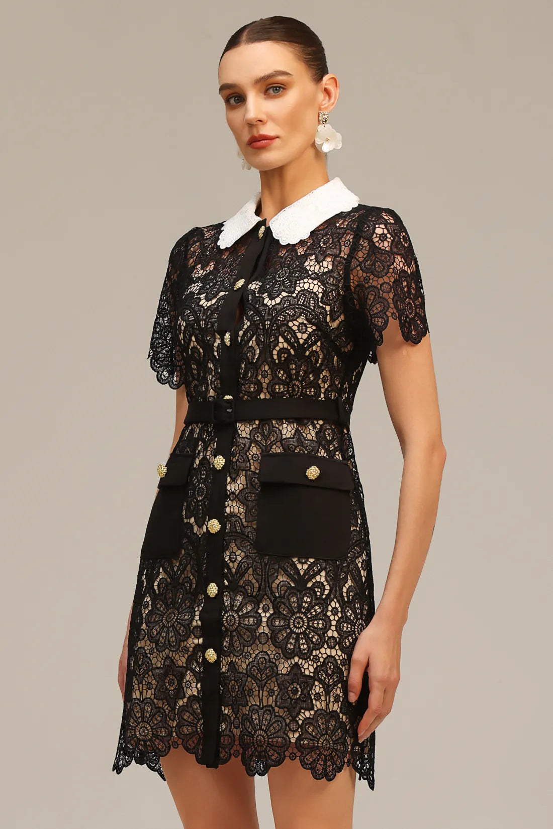 Camille Lace Mini Dress | S-Siyah | M-Siyah | L-Siyah
