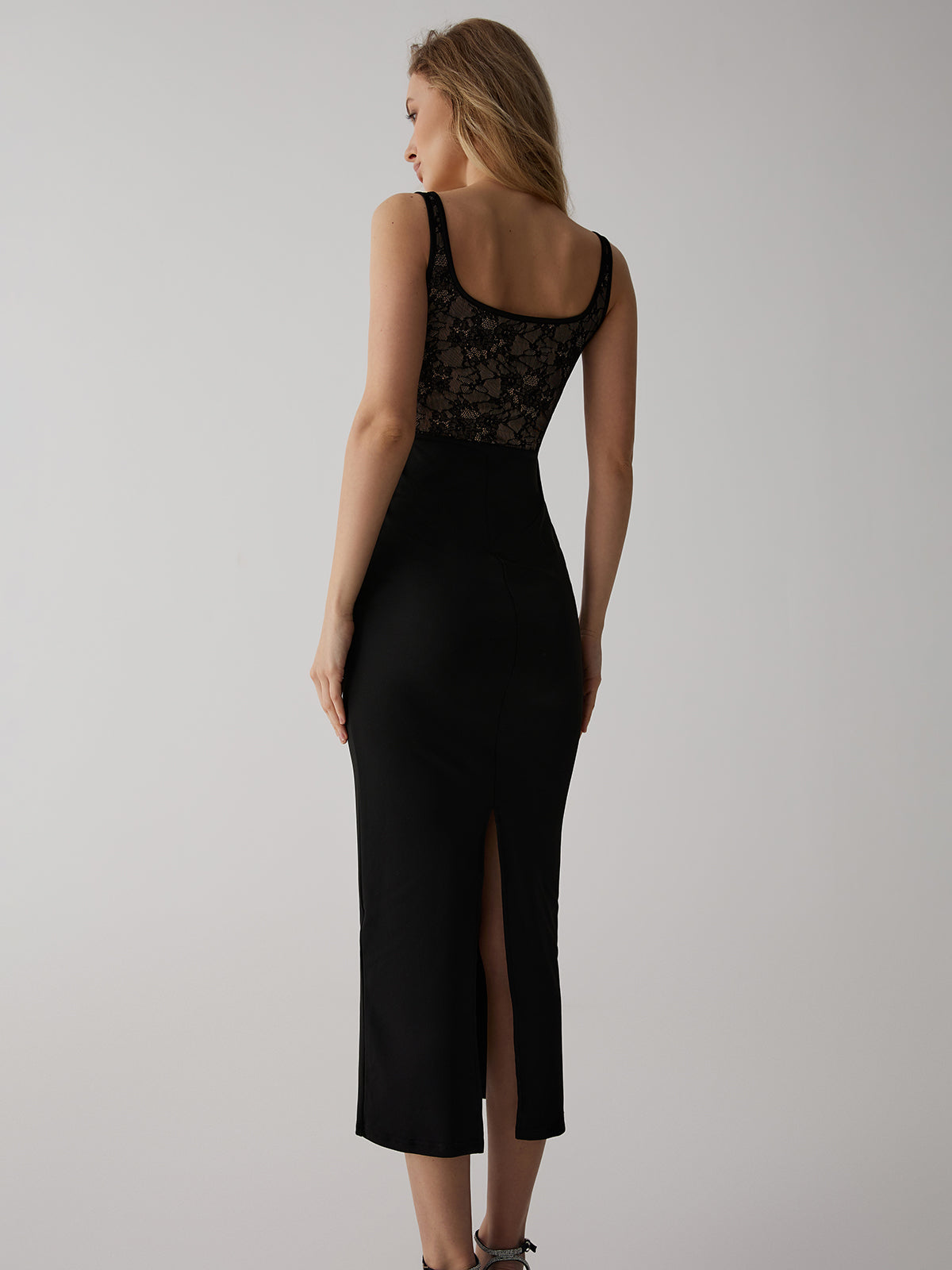 Velorage Lelani Dantelli Korse Maksi Elbise | 16400-Korse-Kare-black-XS | 16400-Korse-Kare-black-S | 16400-Korse-Kare-black-M | 16400-Korse-Kare-black-L