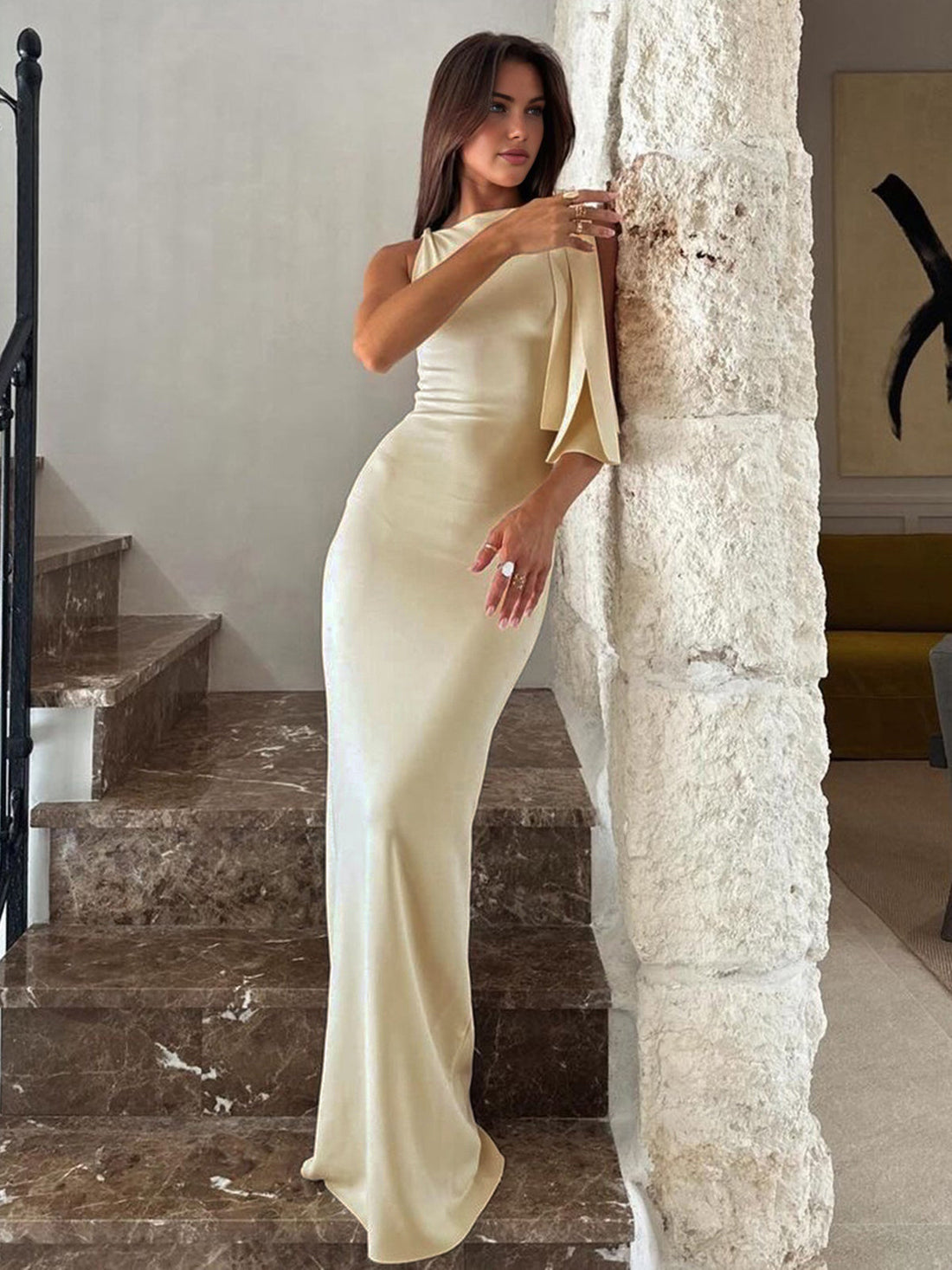 Velorage Jamisyn Dugumlu Abiye Elbise | 16400-Uzun-Elbise-apricot-XS | 16400-Uzun-Elbise-apricot-S | 16400-Uzun-Elbise-apricot-M | 16400-Uzun-Elbise-apricot-L | 16400-Uzun-Elbise-apricot-XL