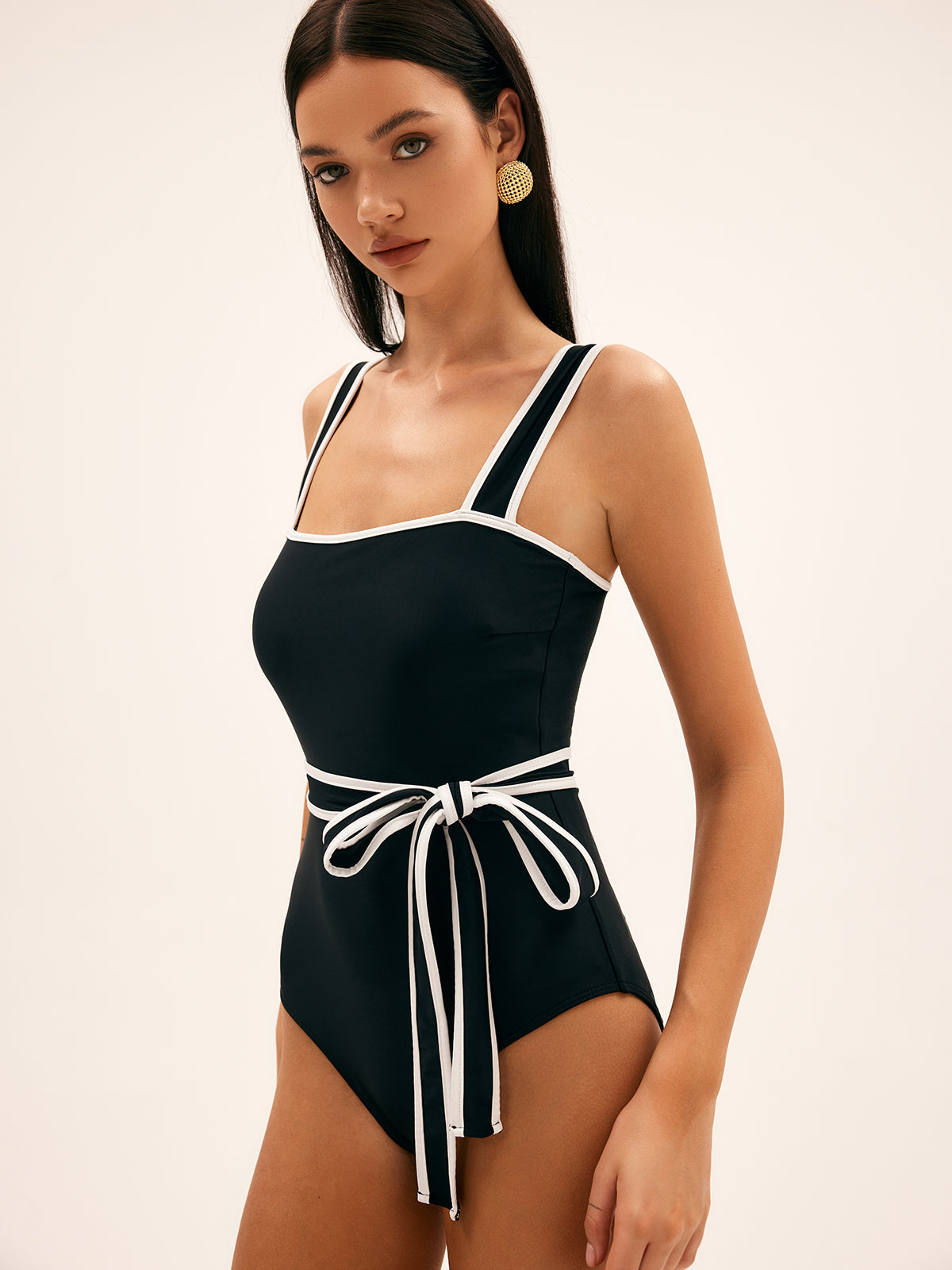 Melanie Kontrast Kusakli Mayo | 16400#Triangle-One-piece-Swimsuit-black-S | 16400#Triangle-One-piece-Swimsuit-black-M | 16400#Triangle-One-piece-Swimsuit-black-L