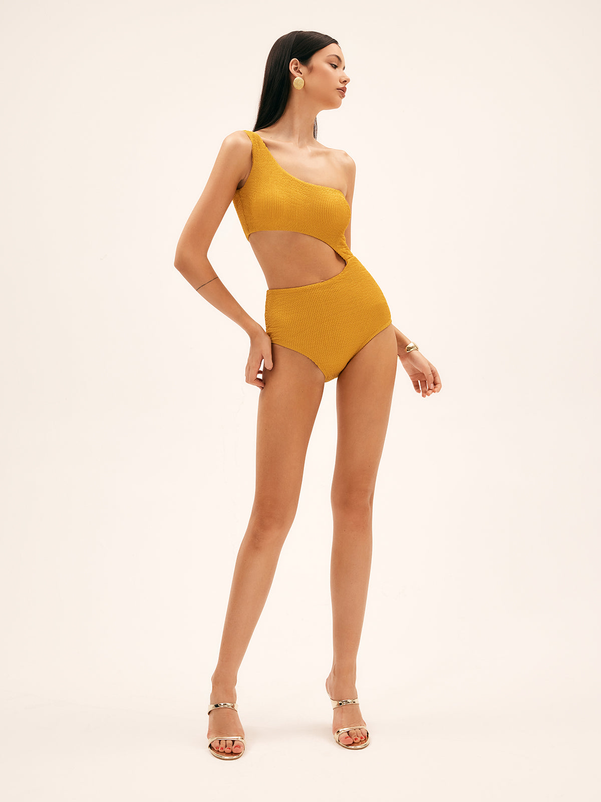 Kalyn Asimetrik Kesik Mayo | 16400#Teenage-Swimwear-yellow-S | 16400#Teenage-Swimwear-yellow-M | 16400#Teenage-Swimwear-yellow-L