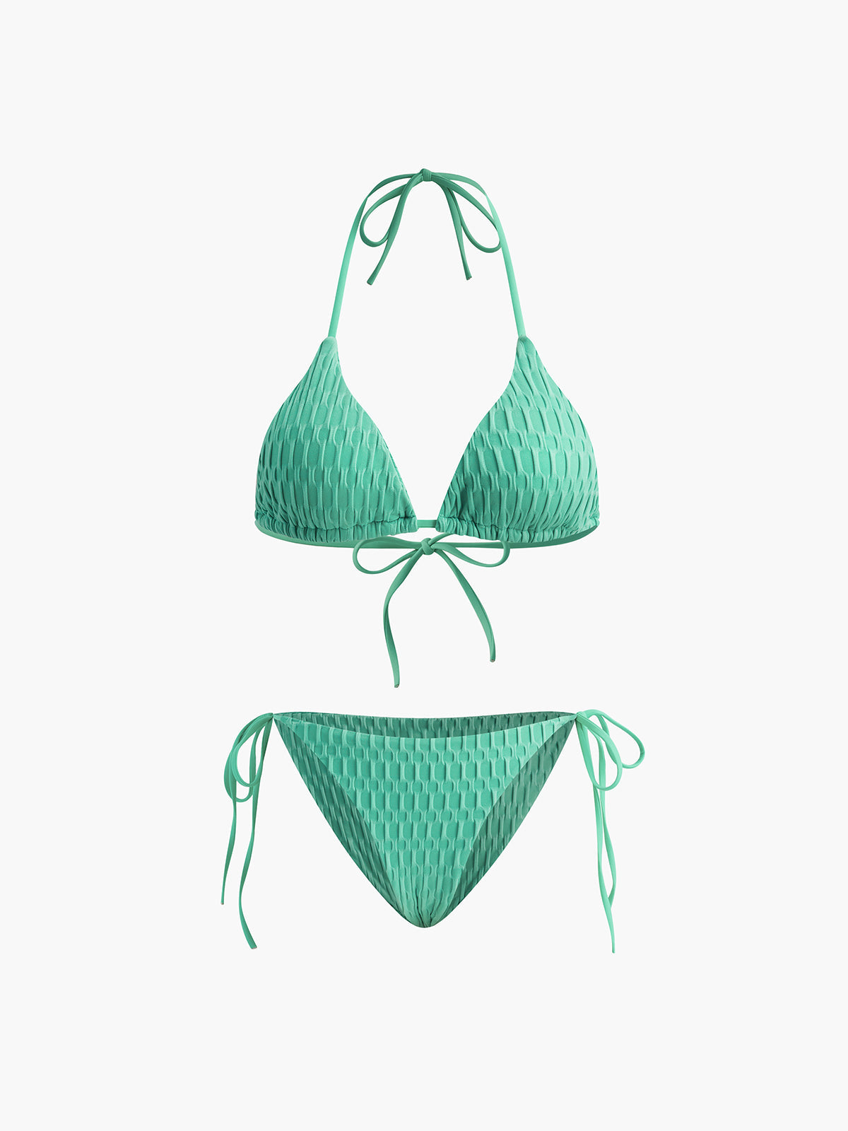 Tracy Halter Dugumlu Bikini Takimi | 16400#Knotted-Bikini-Set-green-S | 16400#Knotted-Bikini-Set-green-M | 16400#Knotted-Bikini-Set-green-L