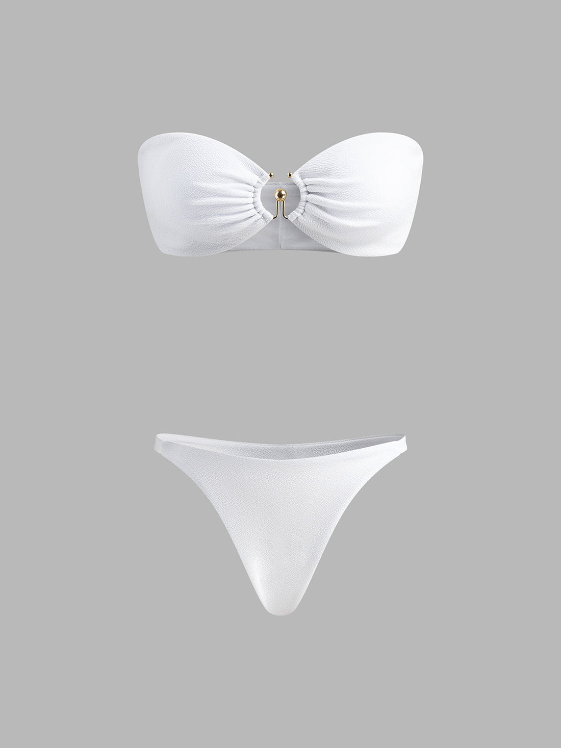 Ayonna Metal Detayli Bikini Takimi | 16400#Halka-Kesimli-Bikini-Takm-white-XS | 16400#Halka-Kesimli-Bikini-Takm-white-S | 16400#Halka-Kesimli-Bikini-Takm-white-M