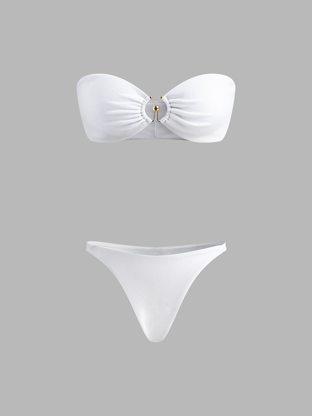 Ayonna Metal Detayli Bikini Takimi | 16400#Halka-Kesimli-Bikini-Takm-white-XS | 16400#Halka-Kesimli-Bikini-Takm-white-S | 16400#Halka-Kesimli-Bikini-Takm-white-M