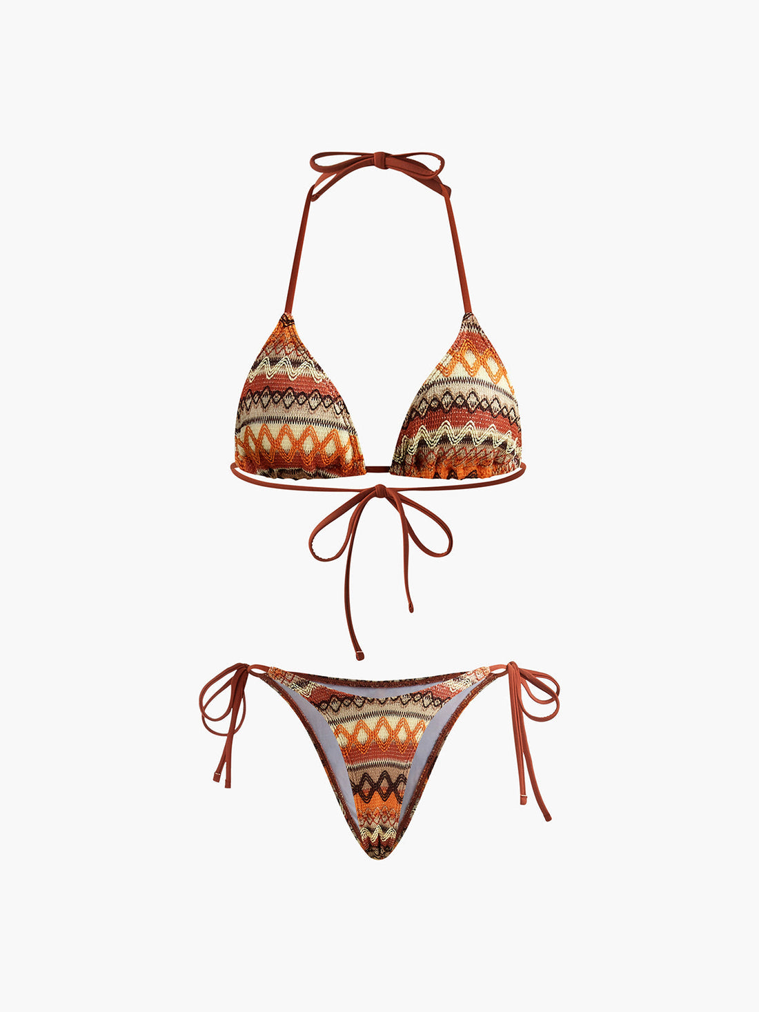 Najma Halter Orgu Bikini Takimi | 16400#Knitted-Bikini-Set-brown-XS | 16400#Knitted-Bikini-Set-brown-S | 16400#Knitted-Bikini-Set-brown-M | 16400#Knitted-Bikini-Set-brown-L