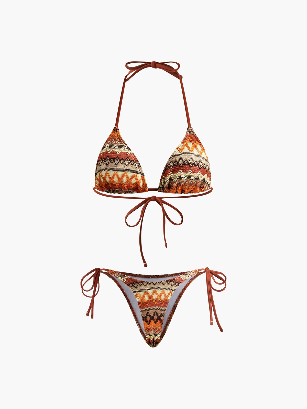 Najma Halter Orgu Bikini Takimi | 16400#Knitted-Bikini-Set-brown-XS | 16400#Knitted-Bikini-Set-brown-S | 16400#Knitted-Bikini-Set-brown-M | 16400#Knitted-Bikini-Set-brown-L