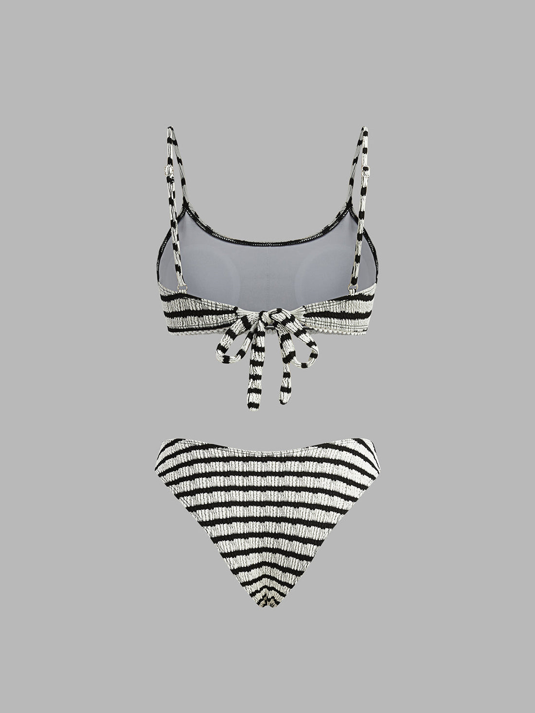 Cynthia Cizgili Baglamali Bikini Takimi | 16400#KZ1747378519-Black-White-S | 16400#KZ1747378519-Black-White-M | 16400#KZ1747378519-Black-White-L