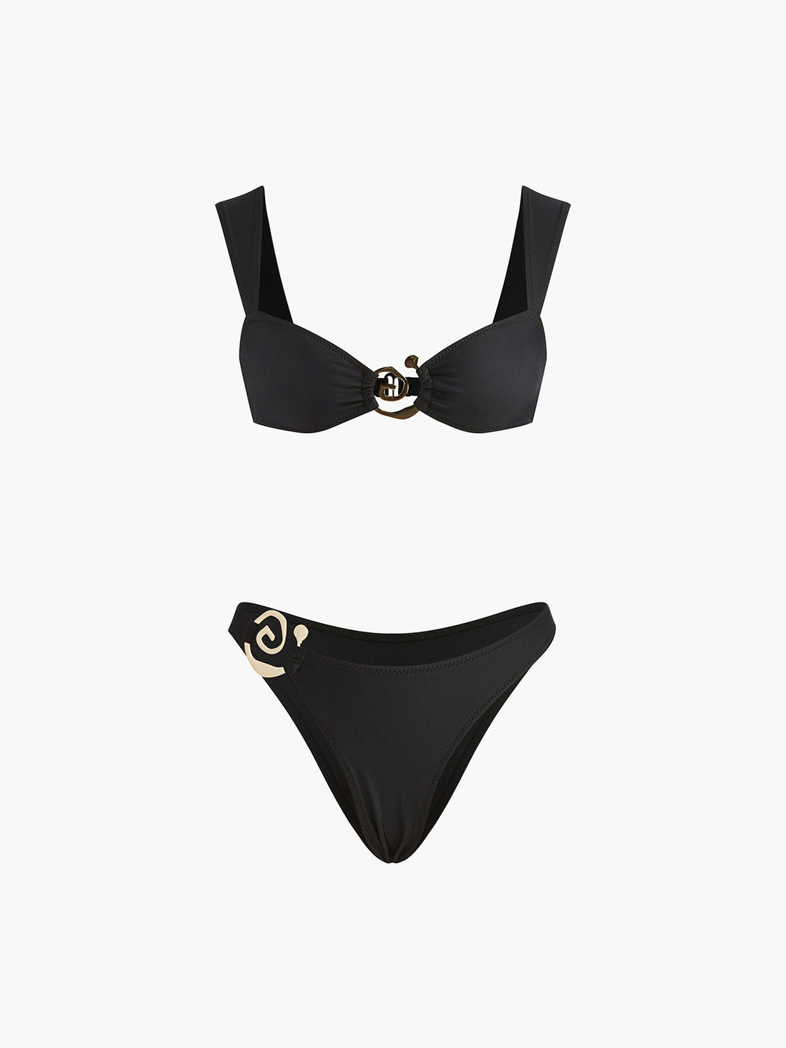 Samara Siyah Altin Spiral Bikini Takimi | 16400#CG1739843800-black-S | 16400#CG1739843800-black-M | 16400#CG1739843800-black-L