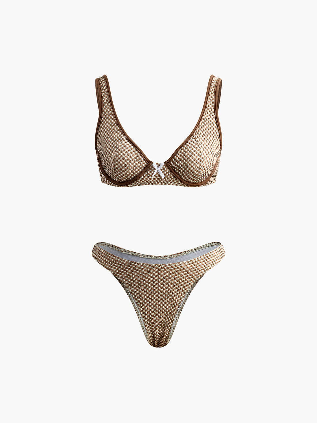 Stormi Zit Biyeli Ekoseli Bikini | 16400#UA1733213136-brown-S | 16400#UA1733213136-brown-M | 16400#UA1733213136-brown-L