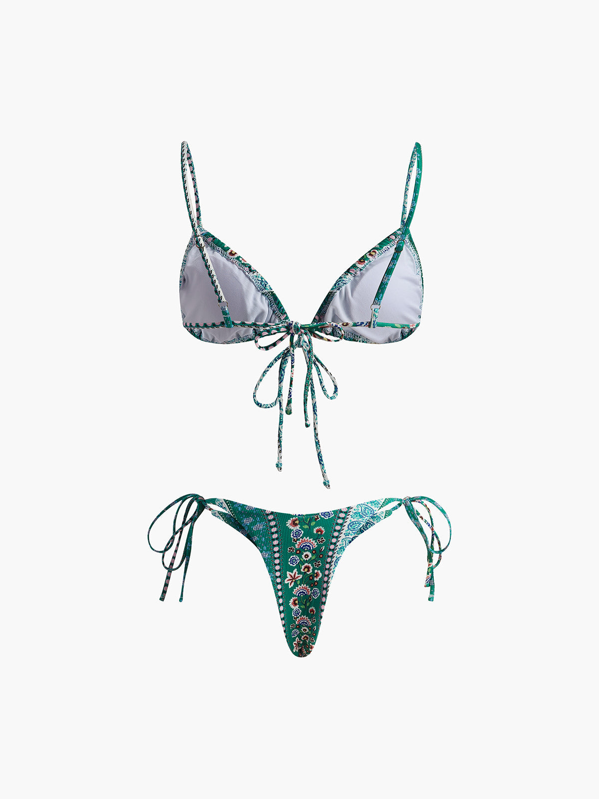 Chizara Cicekli Baglama Detayli Bikini | 16400#SZ1733110257-green-XS | 16400#SZ1733110257-green-S | 16400#SZ1733110257-green-M | 16400#SZ1733110257-green-L