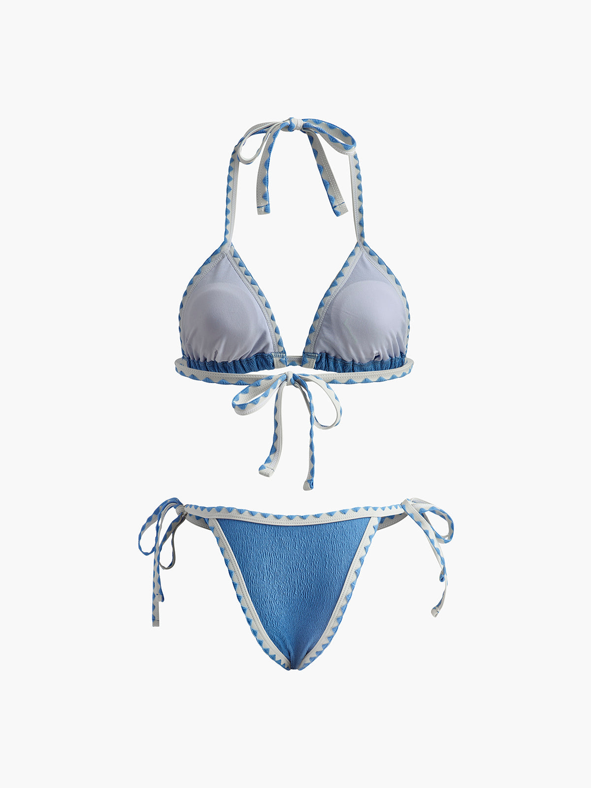 Mikenzie Kontrast Dugumlu Bikini Takimi | 16400#OW1736996054-blue-S | 16400#OW1736996054-blue-M | 16400#OW1736996054-blue-L