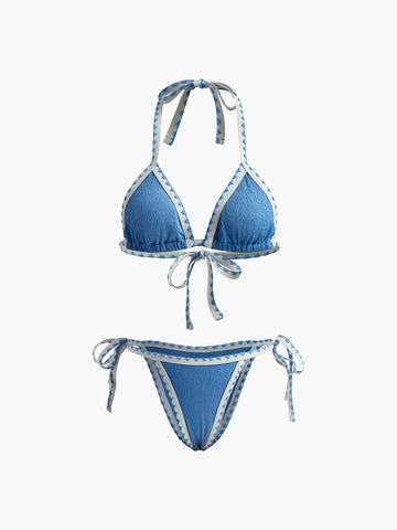 Mikenzie Kontrast Dugumlu Bikini Takimi | 16400#OW1736996054-blue-S | 16400#OW1736996054-blue-M | 16400#OW1736996054-blue-L