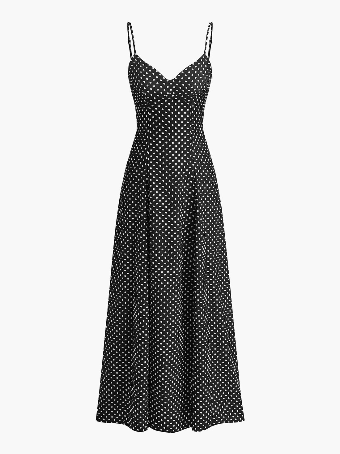 Velorage Faithlyn Puantiye Desenli Maxi Elbise | 16400-IU1728976579-black-S | 16400-IU1728976579-black-M | 16400-IU1728976579-black-L