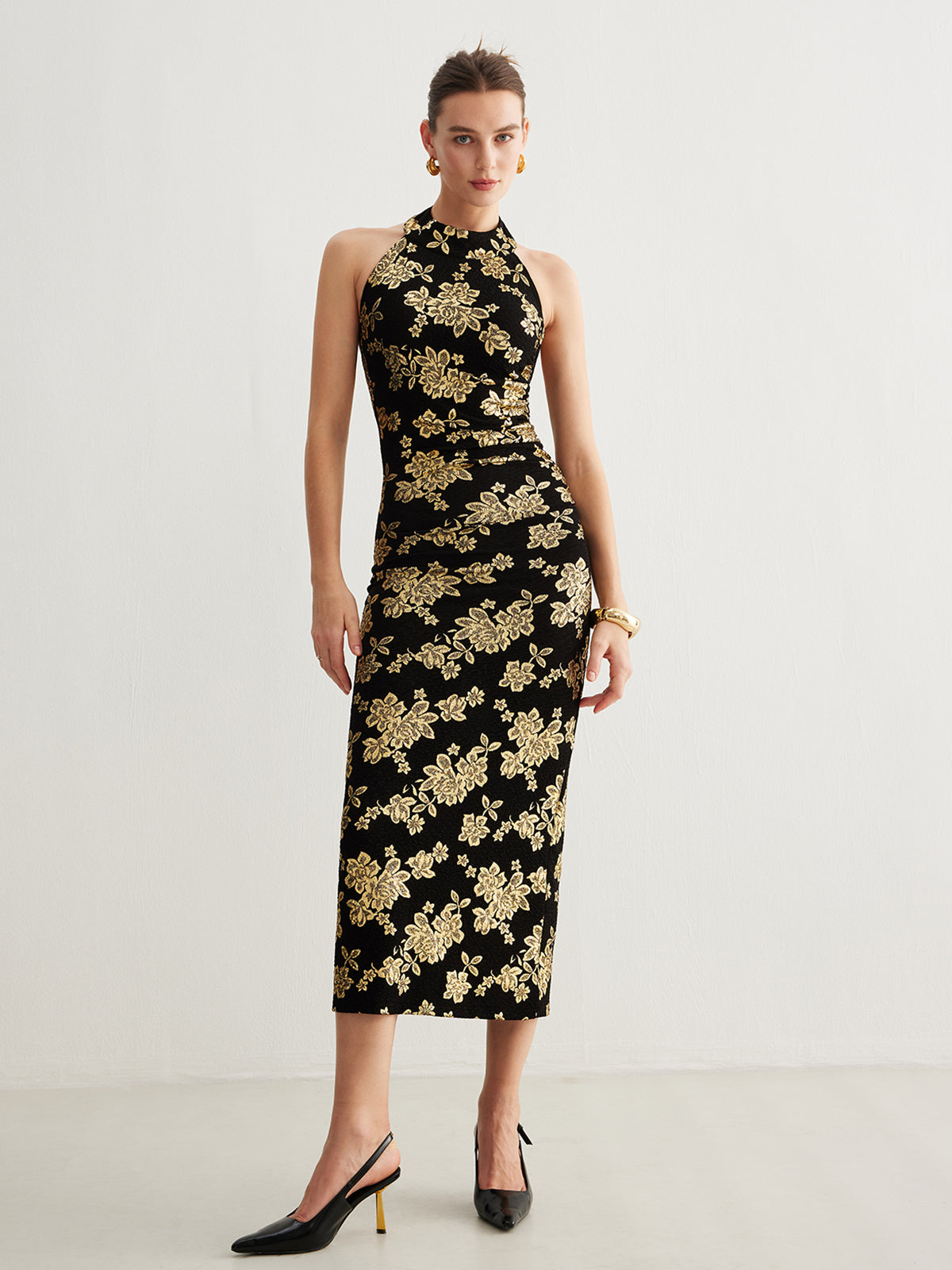 Velorage Caylin Sirt Acik Halter Maxi Elbise | Siyah-S | Siyah-M | Siyah-L
