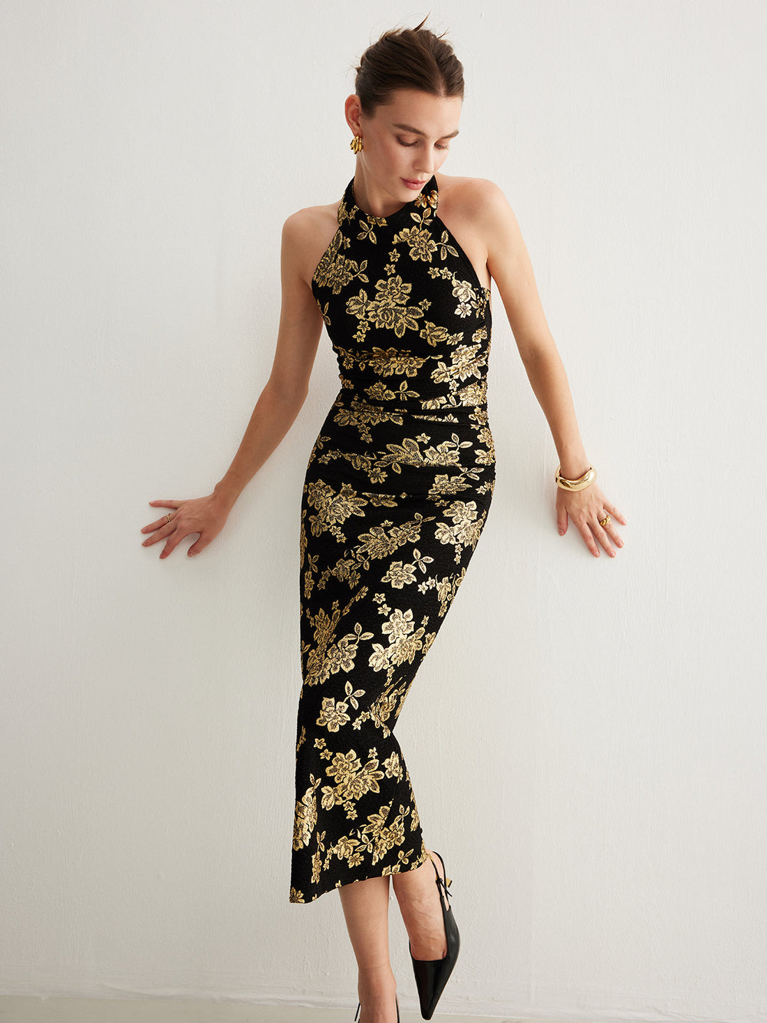 Velorage Caylin Sirt Acik Halter Maxi Elbise | Siyah-S | Siyah-M | Siyah-L