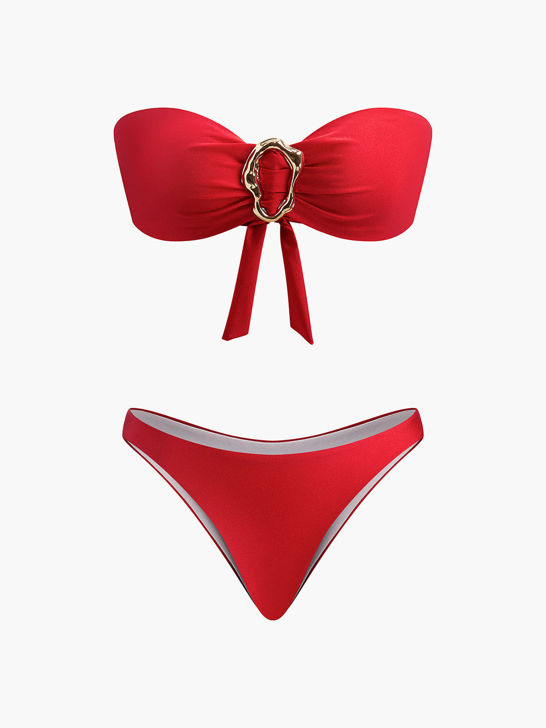 Jasmin Kirmizi Fiyonk Bandeau Bikini | 16400#GU1750659821-red-S | 16400#GU1750659821-red-M | 16400#GU1750659821-red-L
