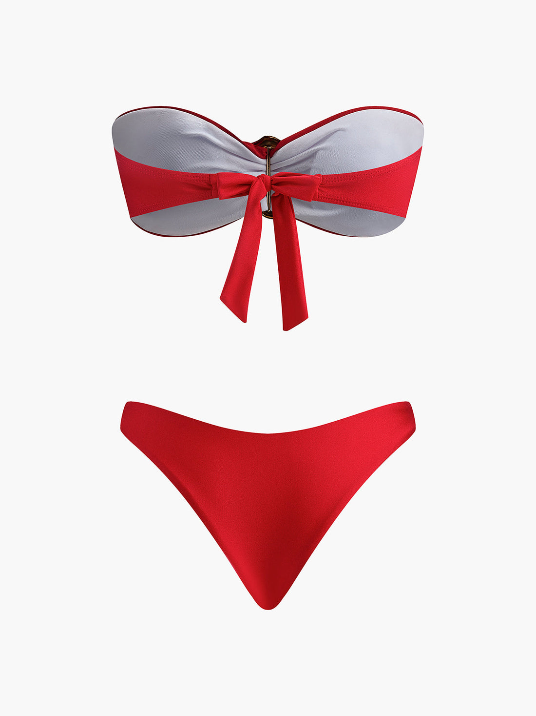 Jasmin Kirmizi Fiyonk Bandeau Bikini | 16400#GU1750659821-red-S | 16400#GU1750659821-red-M | 16400#GU1750659821-red-L