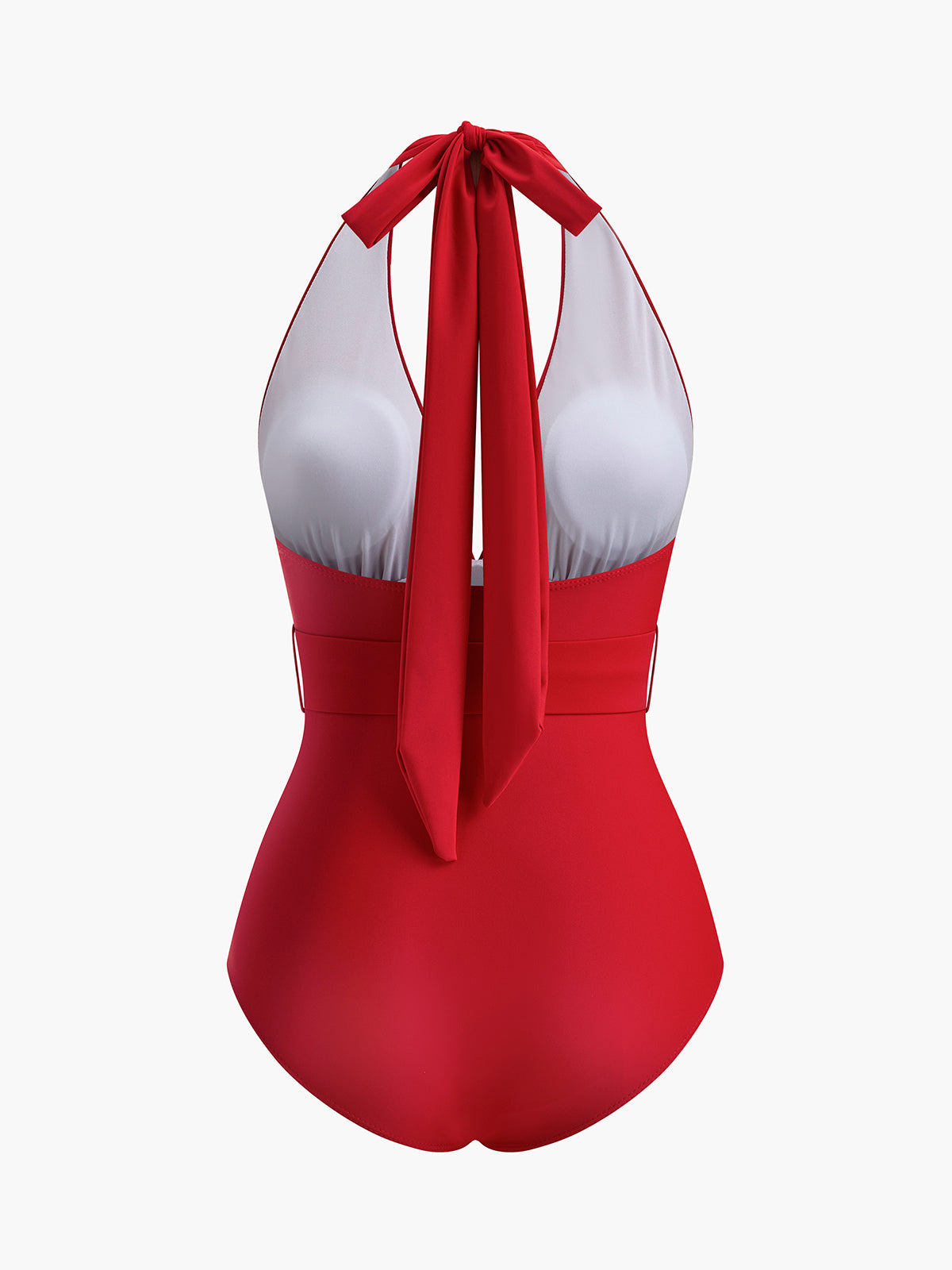 Ara Halter Belted Swimsuit | 16400#JY1749450543-red-S | 16400#JY1749450543-red-M | 16400#JY1749450543-red-L