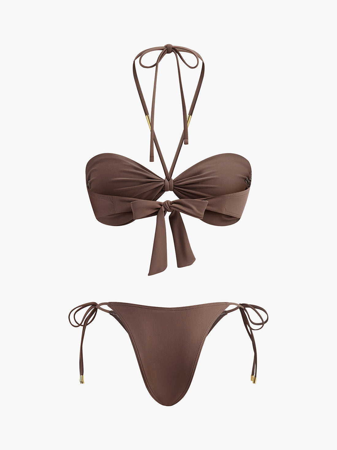Zaira Halter Bikini Seti | 16400#PW1741254522-brown-XS | 16400#PW1741254522-brown-S | 16400#PW1741254522-brown-M | 16400#PW1741254522-brown-L