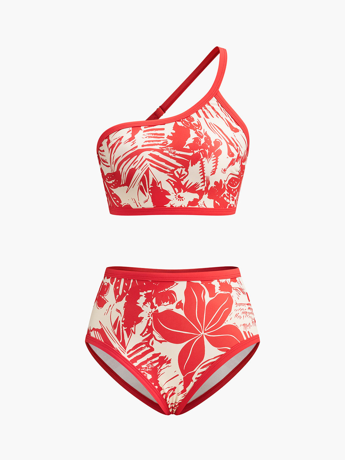 Audra Printed One-Shoulder Bikini | OA250111016RDXS | OA250111016RDS | OA250111016RDM | OA250111016RDL