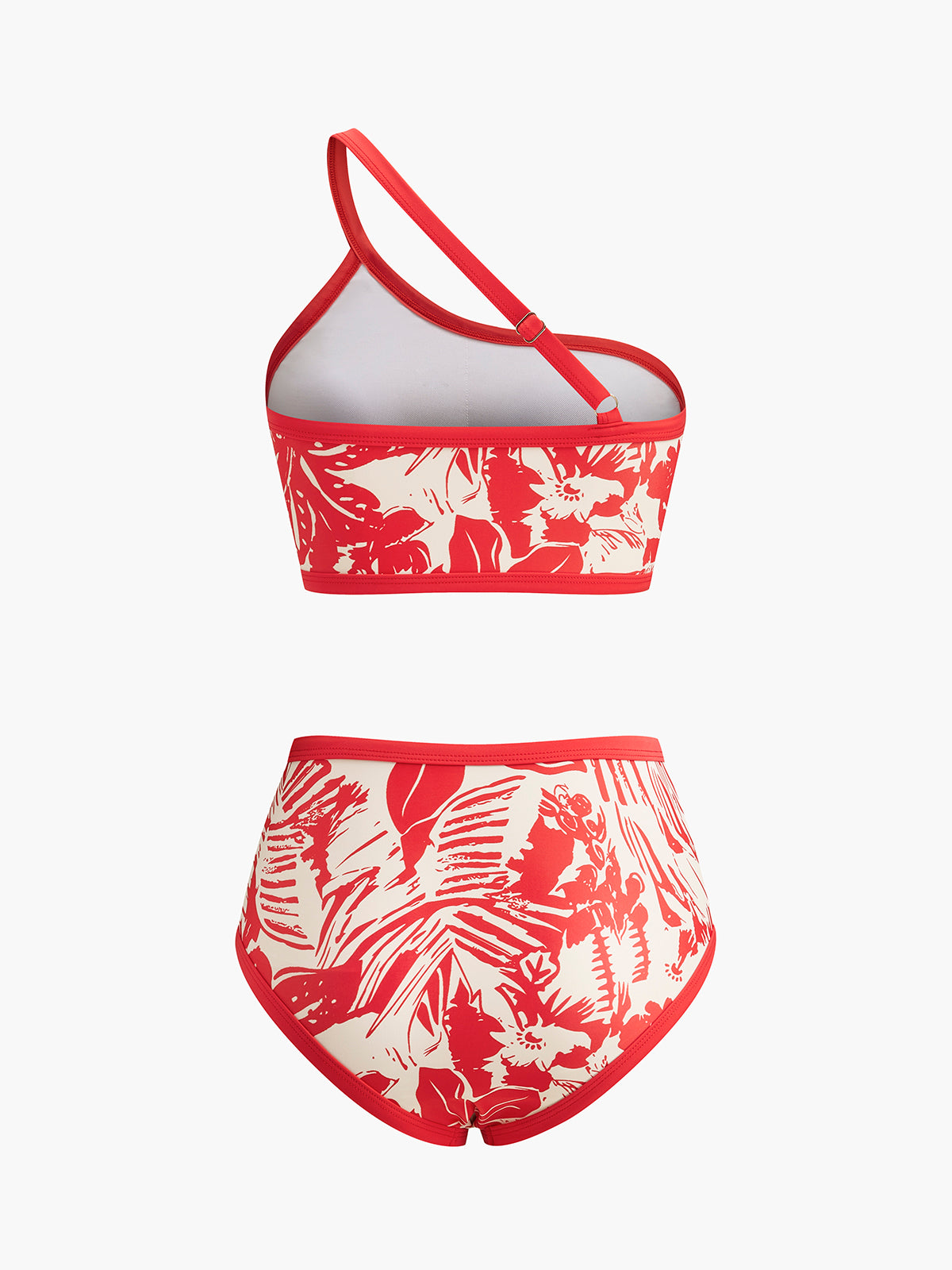 Audra Printed One-Shoulder Bikini | OA250111016RDXS | OA250111016RDS | OA250111016RDM | OA250111016RDL