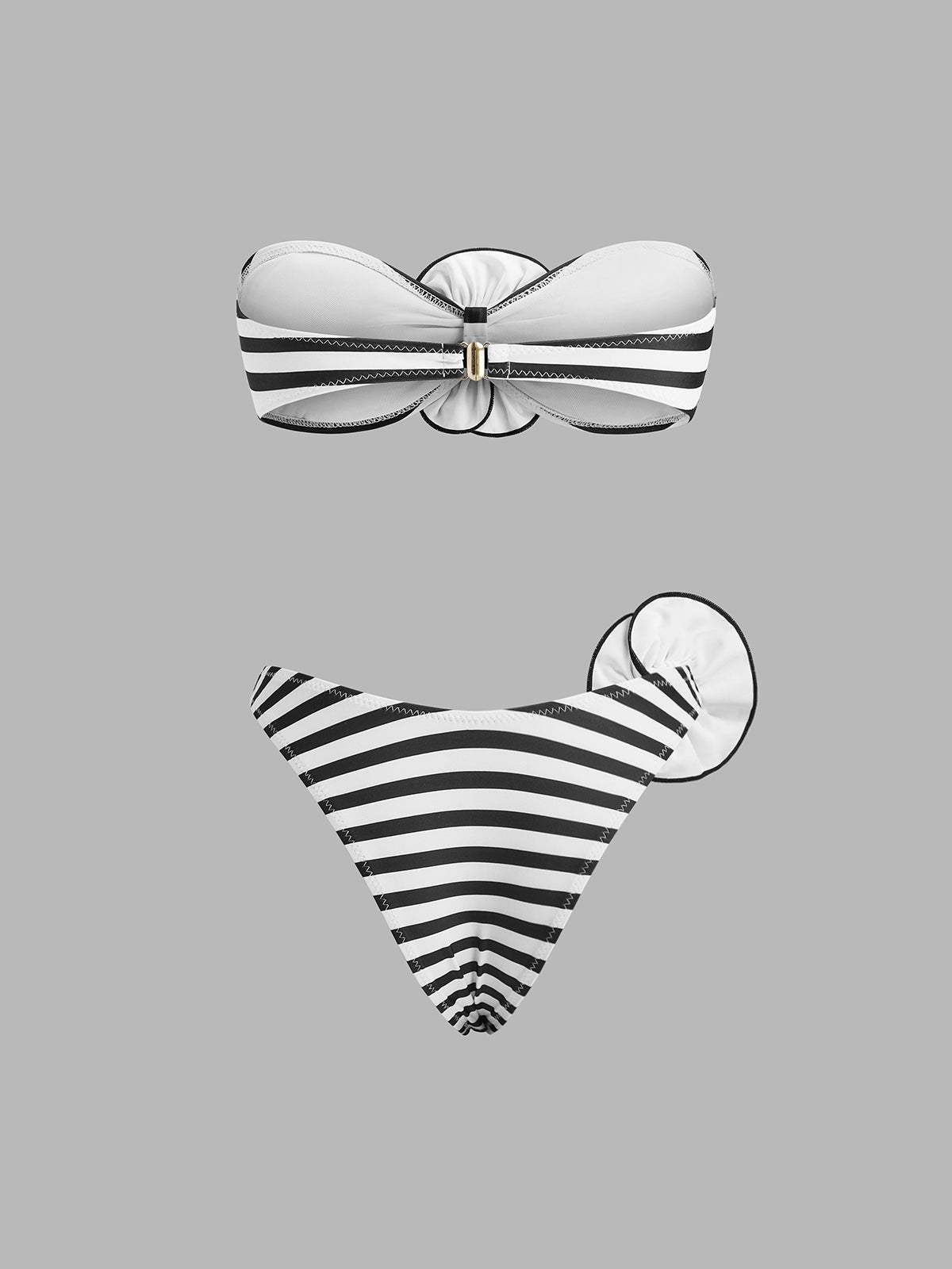 Ailynn Siyah Beyaz Cizgili Bikini Takimi | 16400#XL1744009029-Beyaz-S | 16400#XL1744009029-Beyaz-M | 16400#XL1744009029-Beyaz-L