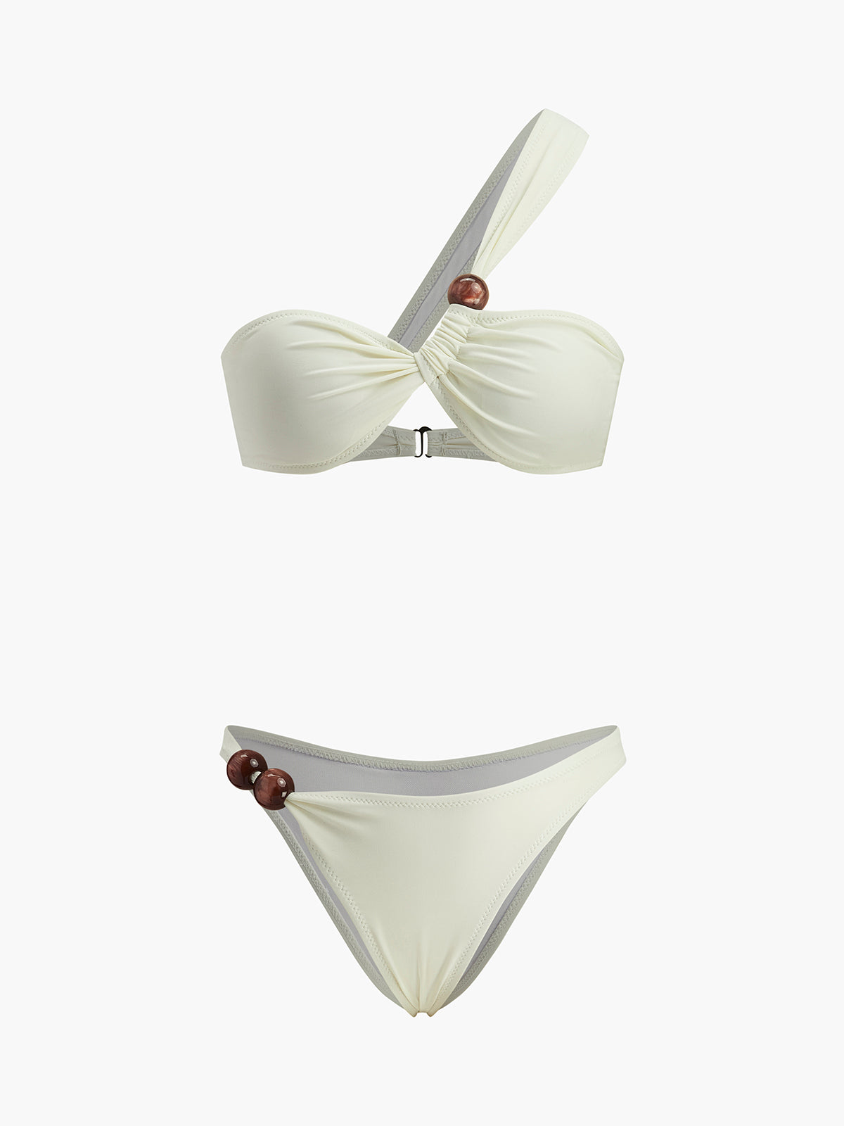 Elisheva Tek Omuzlu Ahsap Bikini Seti | OA250117012BEBS | OA250117012BEBM | OA250117012BEBL