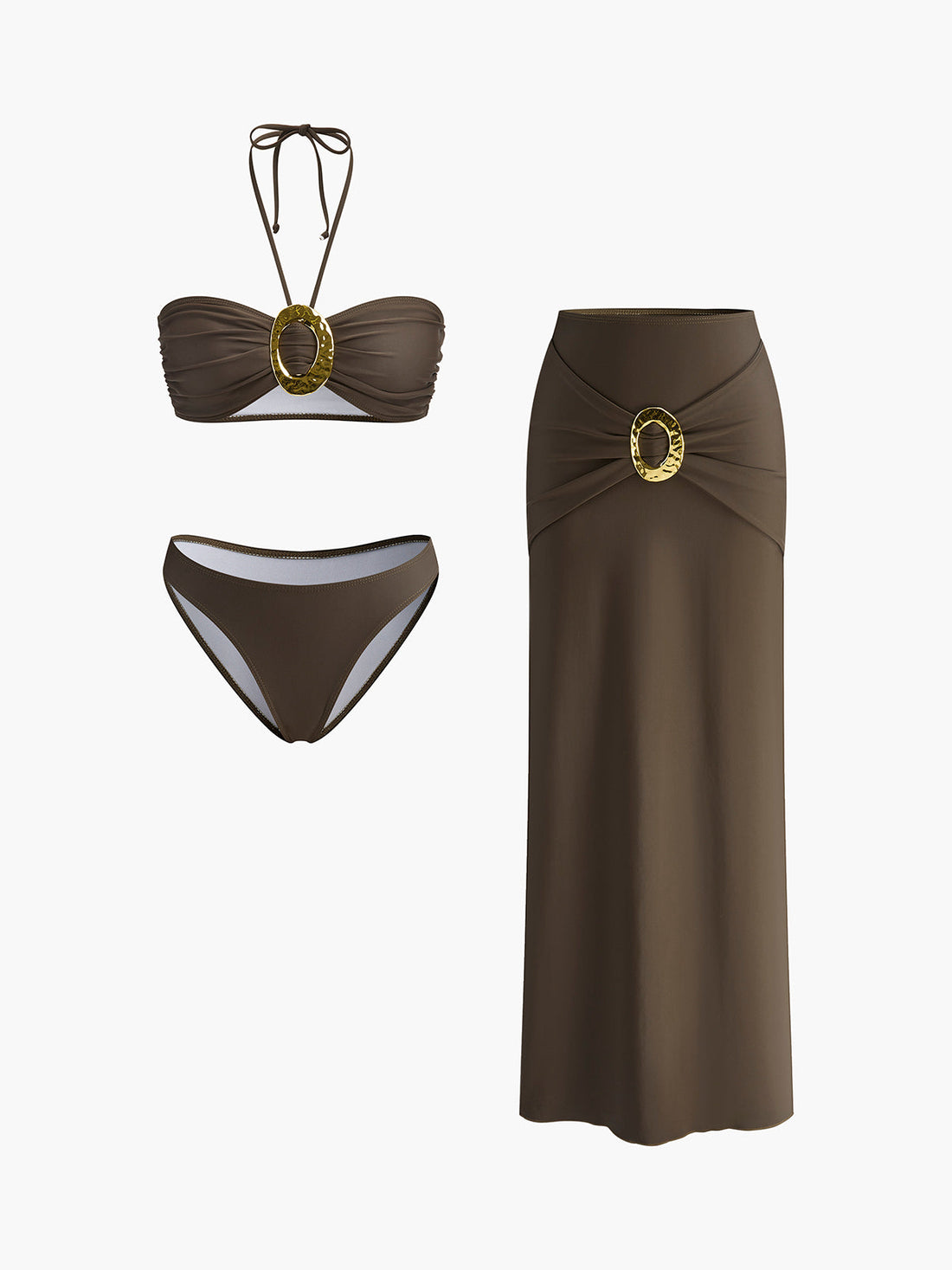 Dailyn Oval Halkali Bikini Etek Takimi | 16400#VY1741934944-Kahverengi-S | 16400#VY1741934944-Kahverengi-M | 16400#VY1741934944-Kahverengi-L | 16400#VY1741934944-Kahverengi-XL