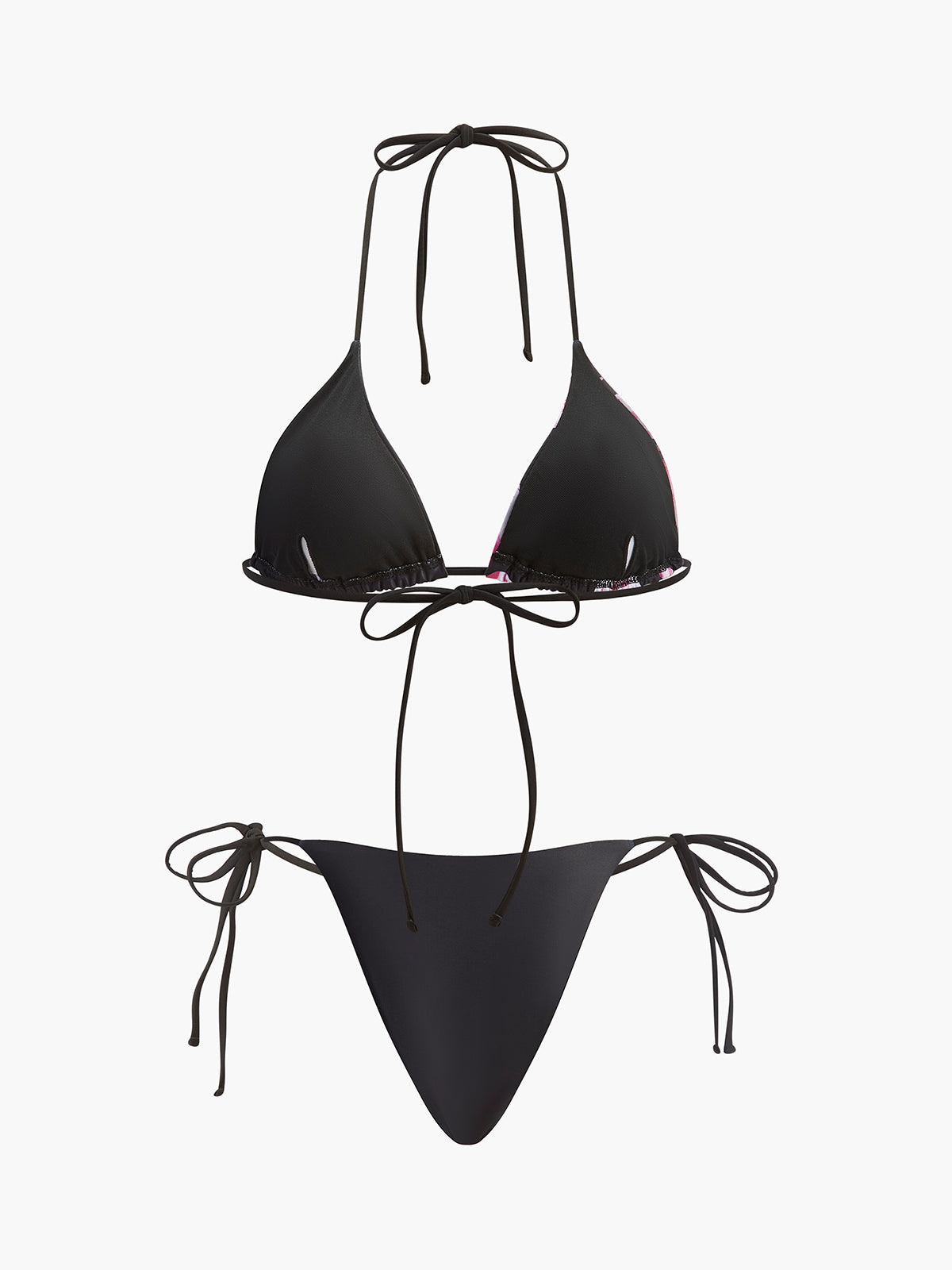 Zoee Cicekli Bikini & Pareo Seti | 16400#YW1740381697-black-S | 16400#YW1740381697-black-M | 16400#YW1740381697-black-L | 16400#YW1740381697-black-XL