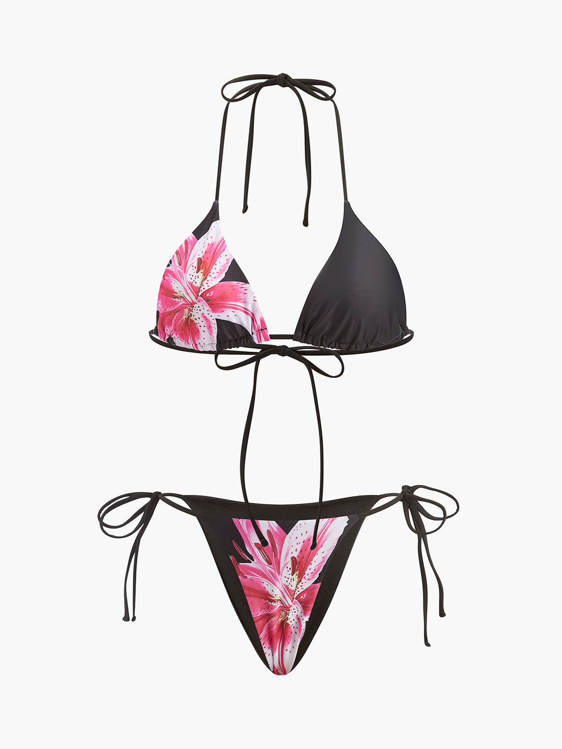 Zoee Cicekli Bikini & Pareo Seti | 16400#YW1740381697-black-S | 16400#YW1740381697-black-M | 16400#YW1740381697-black-L | 16400#YW1740381697-black-XL
