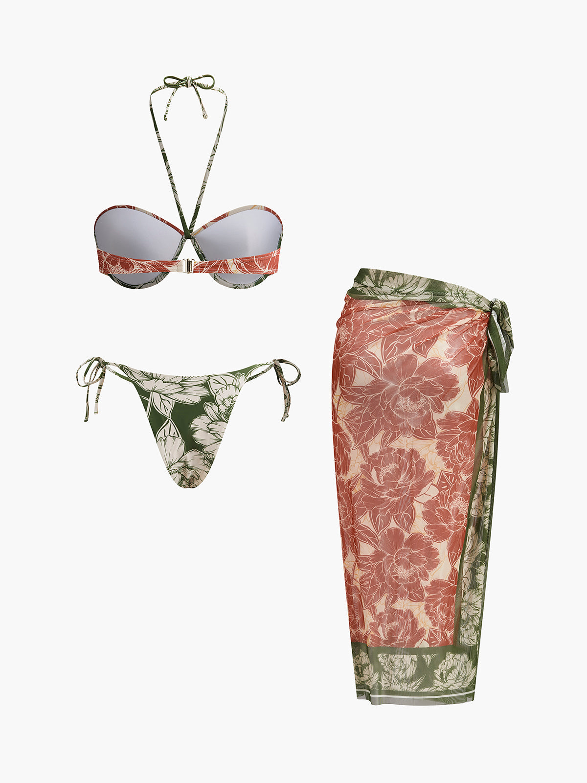 Janel Cicekli Bikini Etek Takimi | 16400#JU1740382544-1-S | 16400#JU1740382544-1-M | 16400#JU1740382544-1-L