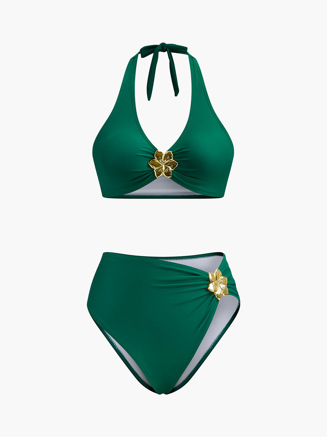 Josey Metal Halter Bikini Set | 16400#QU1752820546-green-S | 16400#QU1752820546-green-M | 16400#QU1752820546-green-L