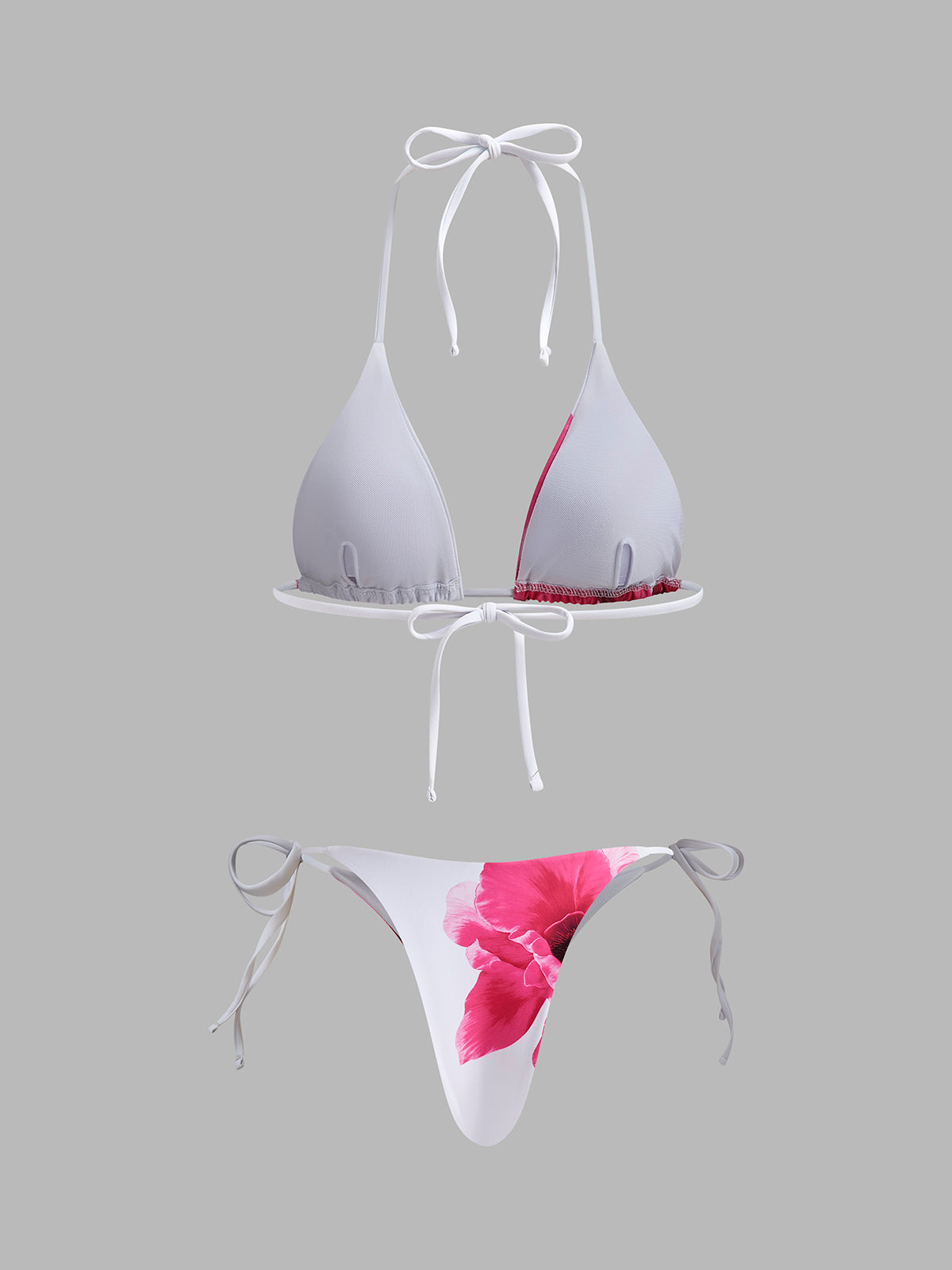 Marci Cicekli Bikini ve Pareo Seti | 16400#BS1742195500-white-S | 16400#BS1742195500-white-M | 16400#BS1742195500-white-L