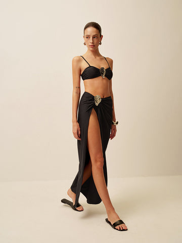 Hadley Metal Detayli Sarong Etek | 16400#NZ1750233047-black-S | 16400#NZ1750233047-black-M | 16400#NZ1750233047-black-L