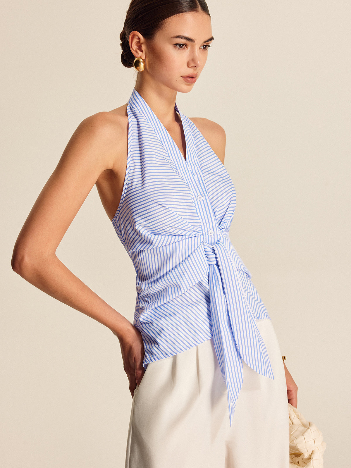 Velorage Amerie Cizgili Halter Ust | 16400-UO1744166756-blue-XS | 16400-UO1744166756-blue-S | 16400-UO1744166756-blue-M | 16400-UO1744166756-blue-L | 16400-UO1744166756-blue-XL