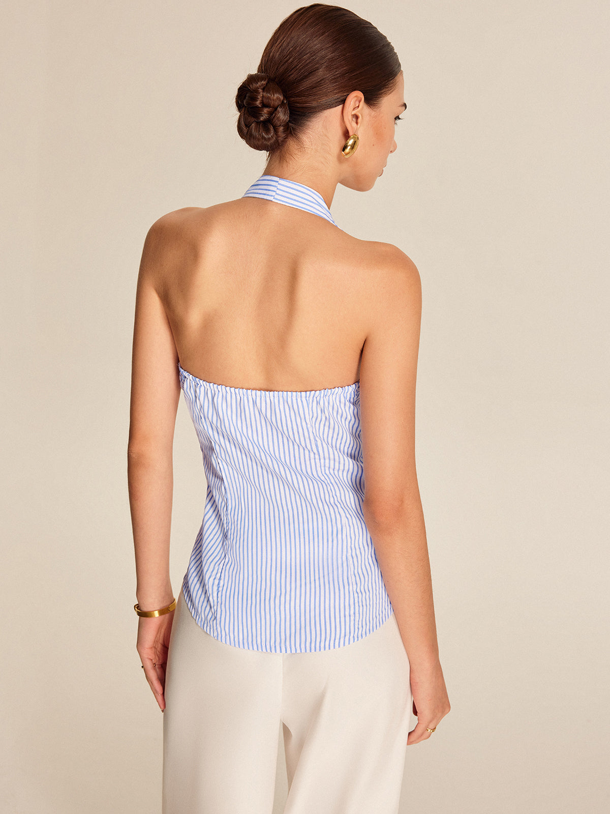 Velorage Amerie Cizgili Halter Ust | 16400-UO1744166756-blue-XS | 16400-UO1744166756-blue-S | 16400-UO1744166756-blue-M | 16400-UO1744166756-blue-L | 16400-UO1744166756-blue-XL