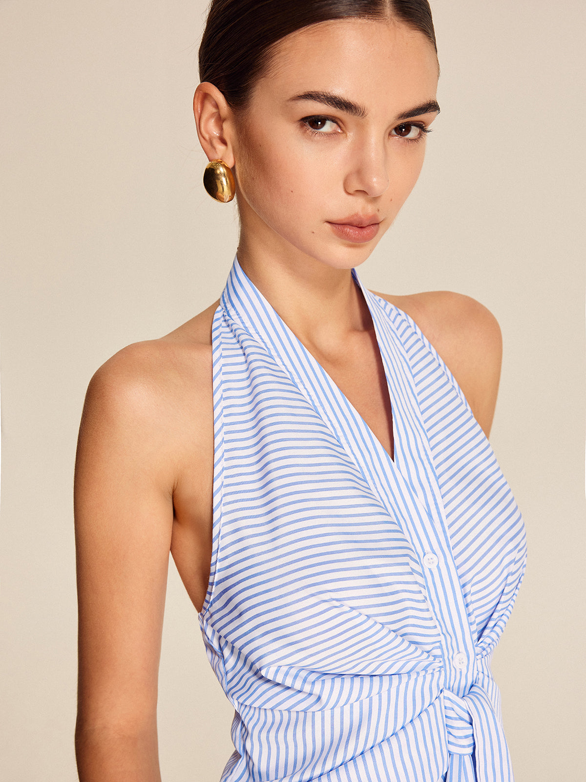 Velorage Amerie Cizgili Halter Ust | 16400-UO1744166756-blue-XS | 16400-UO1744166756-blue-S | 16400-UO1744166756-blue-M | 16400-UO1744166756-blue-L | 16400-UO1744166756-blue-XL