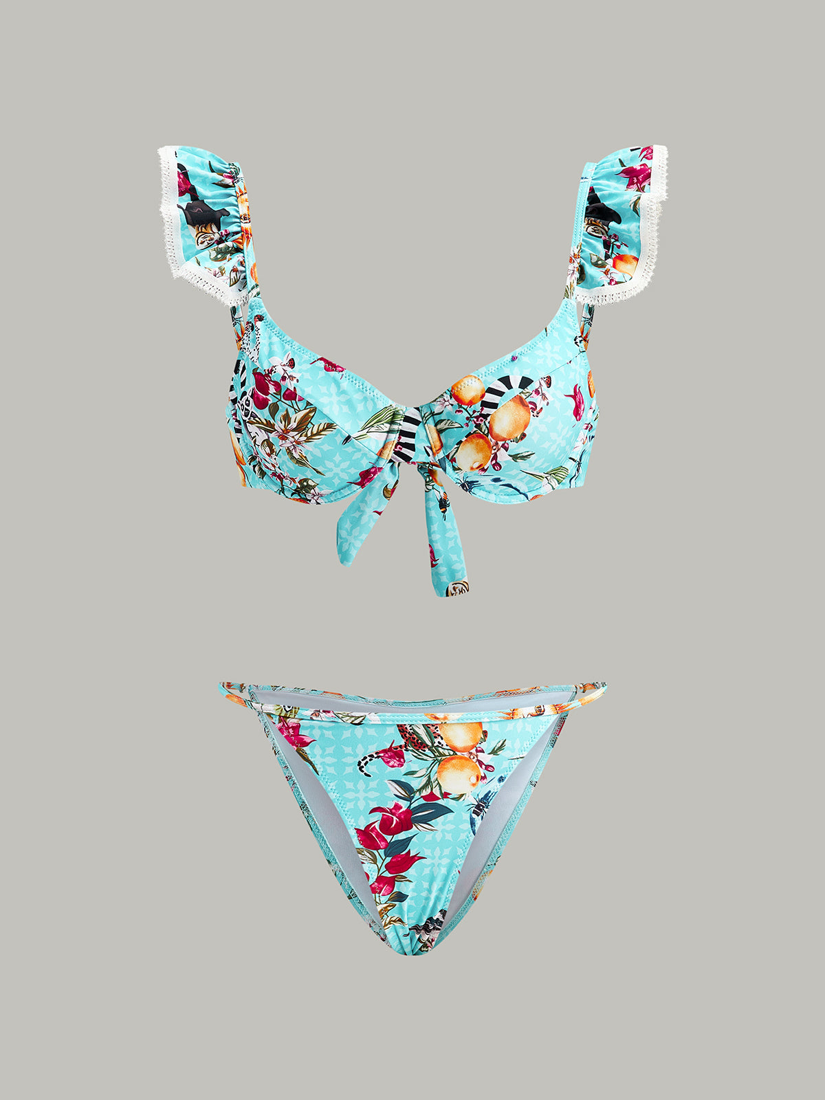 Lennox Firfirli Bikini Etek Takimi | 16400#UZ1754029769-blue-S | 16400#UZ1754029769-blue-M | 16400#UZ1754029769-blue-L