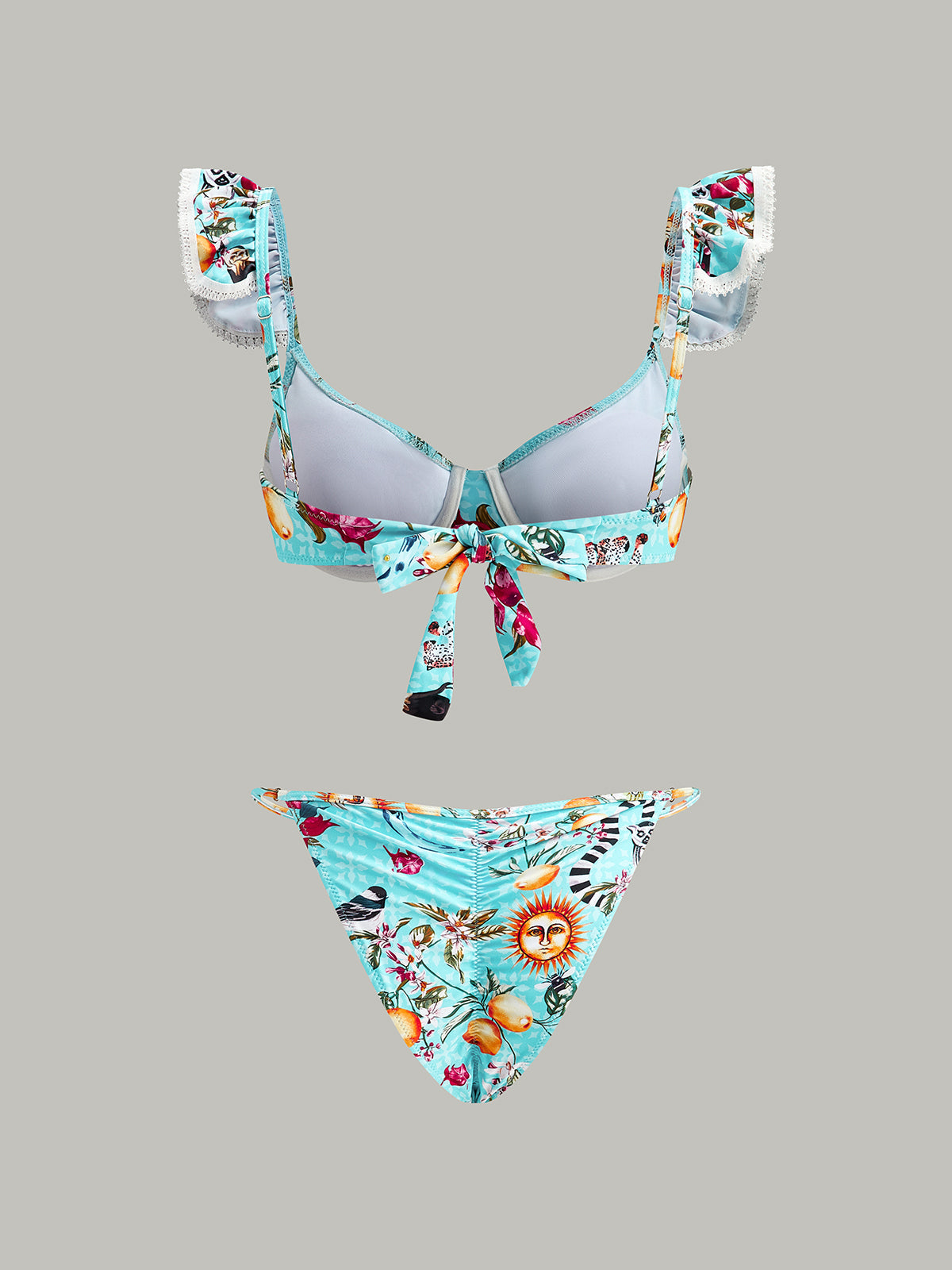 Lennox Firfirli Bikini Etek Takimi | 16400#UZ1754029769-blue-S | 16400#UZ1754029769-blue-M | 16400#UZ1754029769-blue-L
