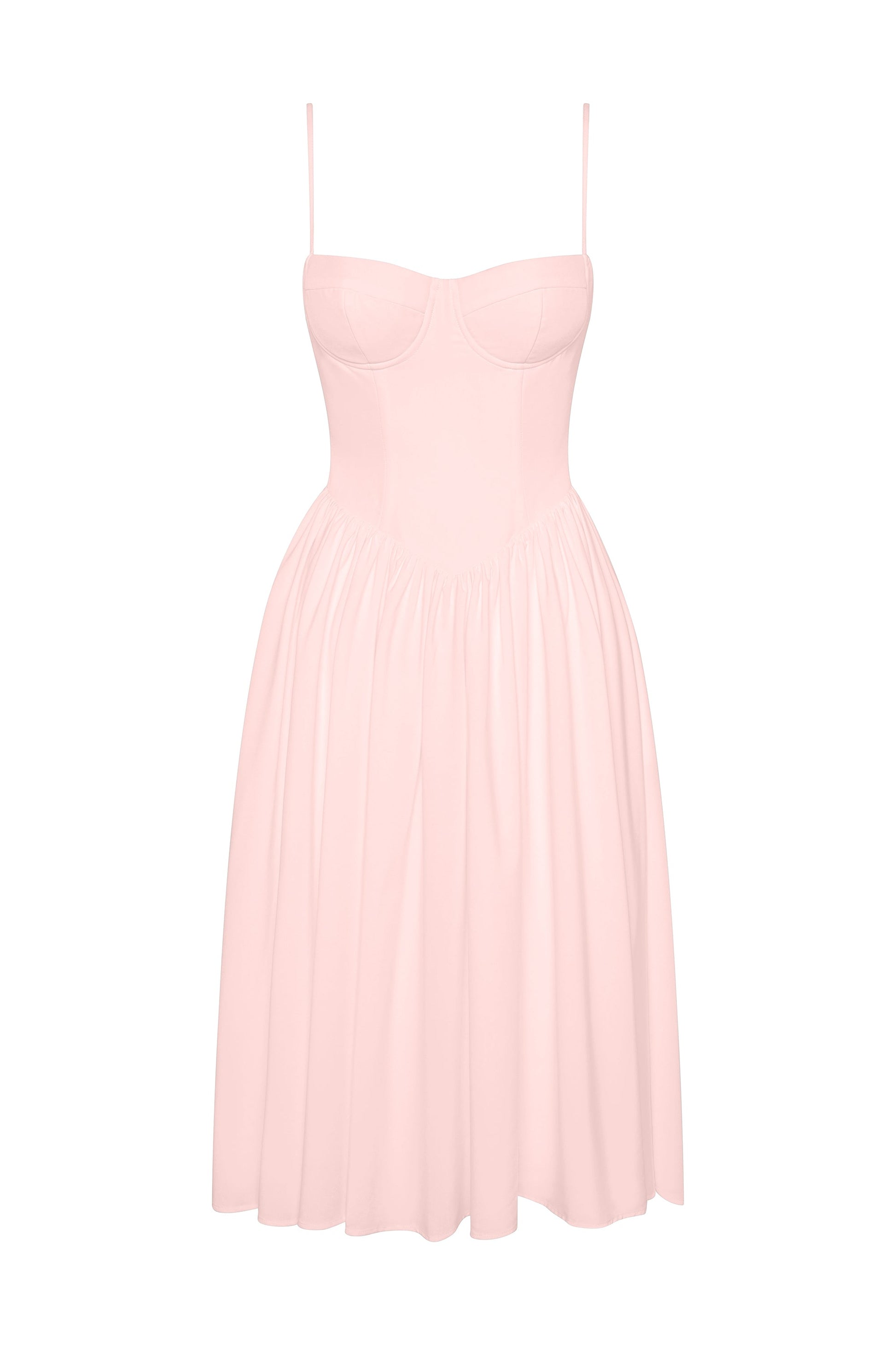 Ryanne Straplez Bustiyer Midi Elbise | D1079-PINK-XS | D1079-PINK-S | D1079-PINK-M | D1079-PINK-L | D1079-PINK-XL | D1079-PINK-XXL