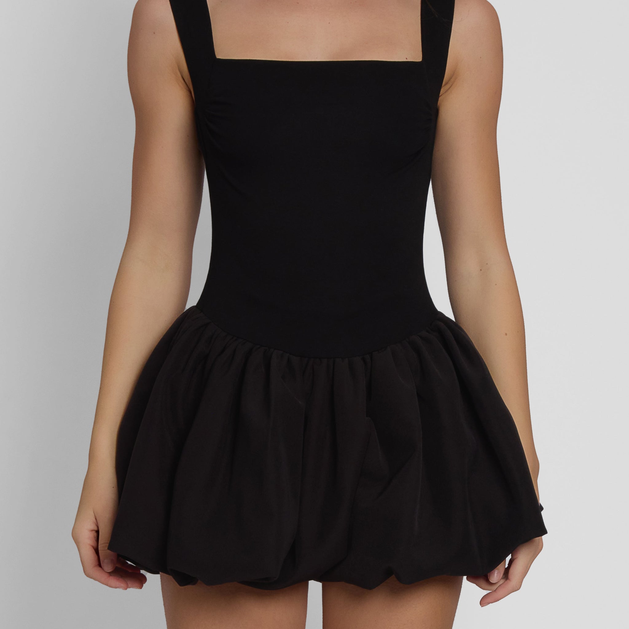 Agnes Kabarik Orgu Mini Elbise | D1082-BLK-XS | D1082-BLK-S | D1082-BLK-M | D1082-BLK-L | D1082-BLK-XL | D1082-BLK-XXL