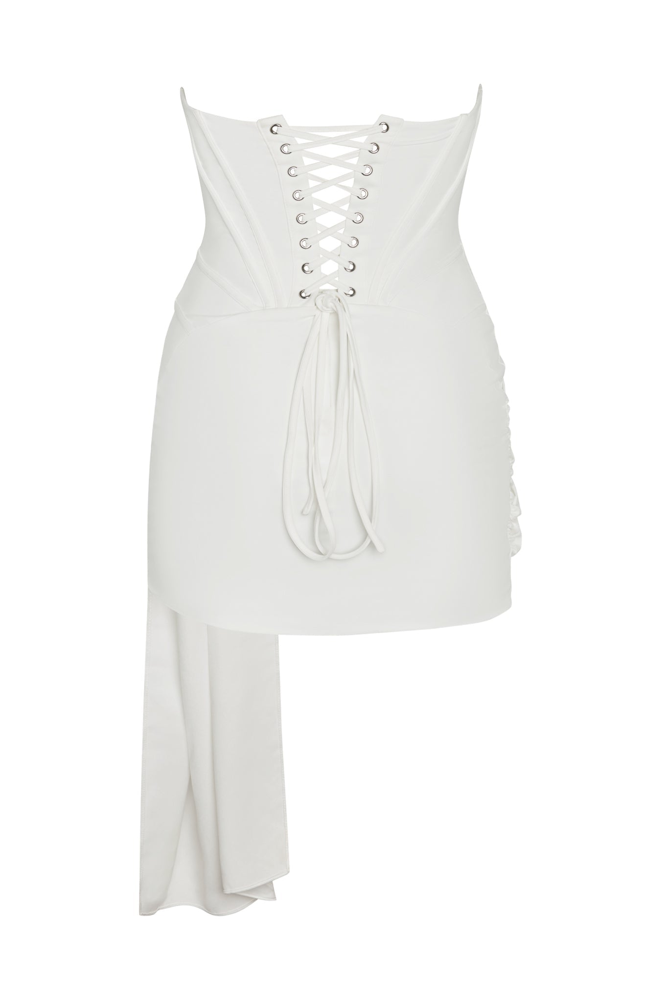 Zakiyah Straplez Korseli Mini Elbise | D1077-WHITE-XS | D1077-WHITE-S | D1077-WHITE-M | D1077-WHITE-L | D1077-WHITE-XL | D1077-WHITE-XXL