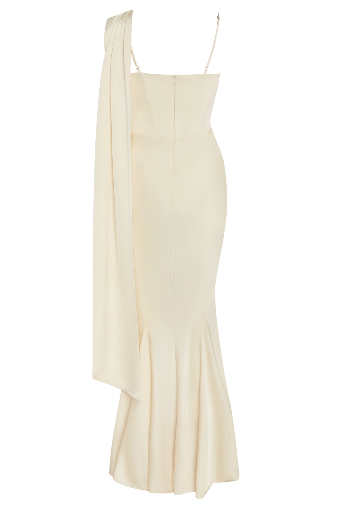 Goddess Corseted Drape Gown | D1058-IVORY-XS | D1058-IVORY-S | D1058-IVORY-M | D1058-IVORY-L | D1058-IVORY-XL | D1058-IVORY-XXL