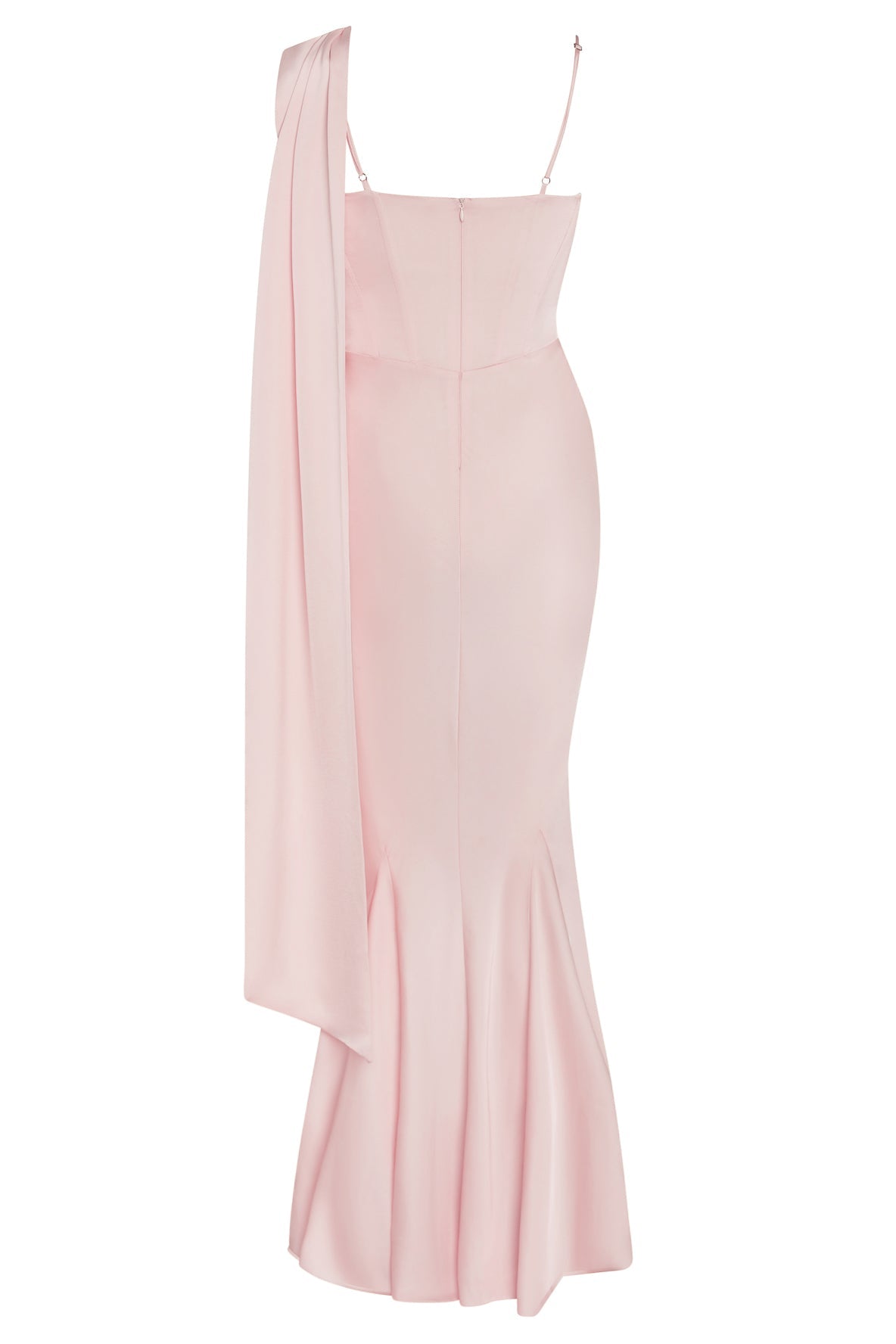Darleen Korse Saten Maksi Elbise | D1058-PINK-XS | D1058-PINK-S | D1058-PINK-M | D1058-PINK-L | D1058-PINK-XL | D1058-PINK-XXL