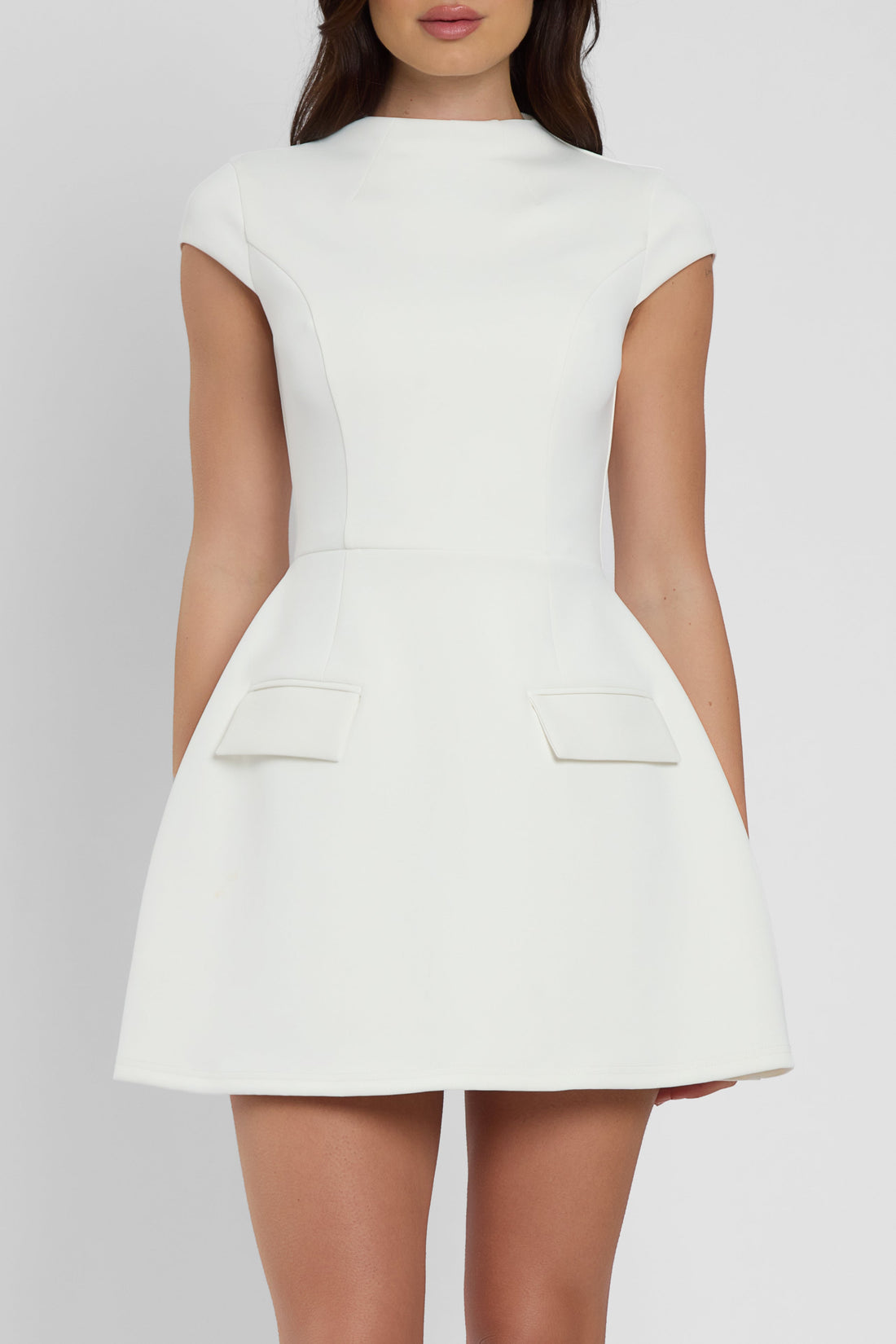 Acadia Short Sleeve Mini Dress | D1086-WHITE-XS | D1086-WHITE-S | D1086-WHITE-M | D1086-WHITE-L | D1086-WHITE-XL | D1086-WHITE-XXL