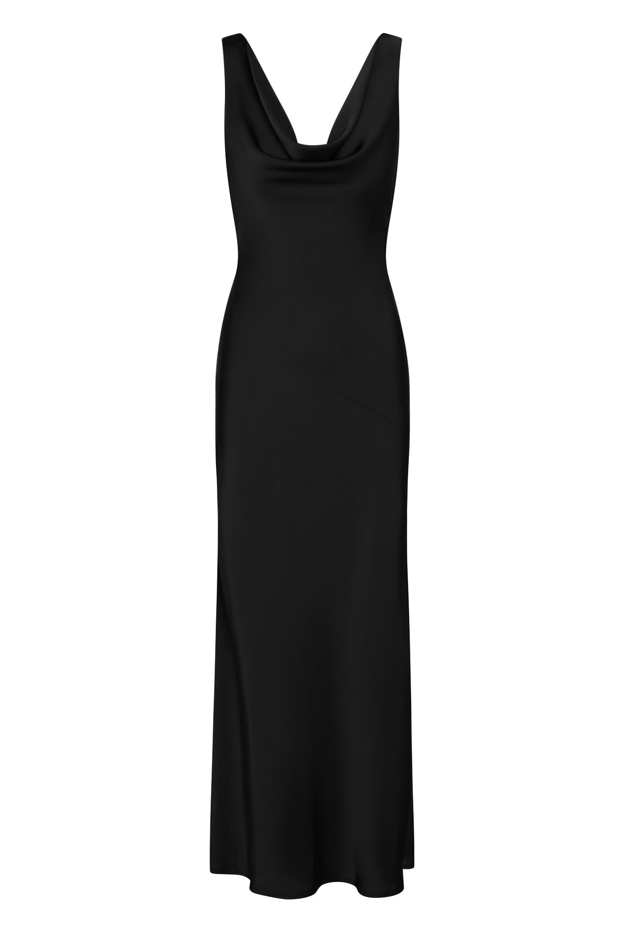 Rosie Saten Sirt Dekolteli Elbise | D1100-BLK-XS | D1100-BLK-S | D1100-BLK-M | D1100-BLK-L | D1100-BLK-XL | D1100-BLK-XXL