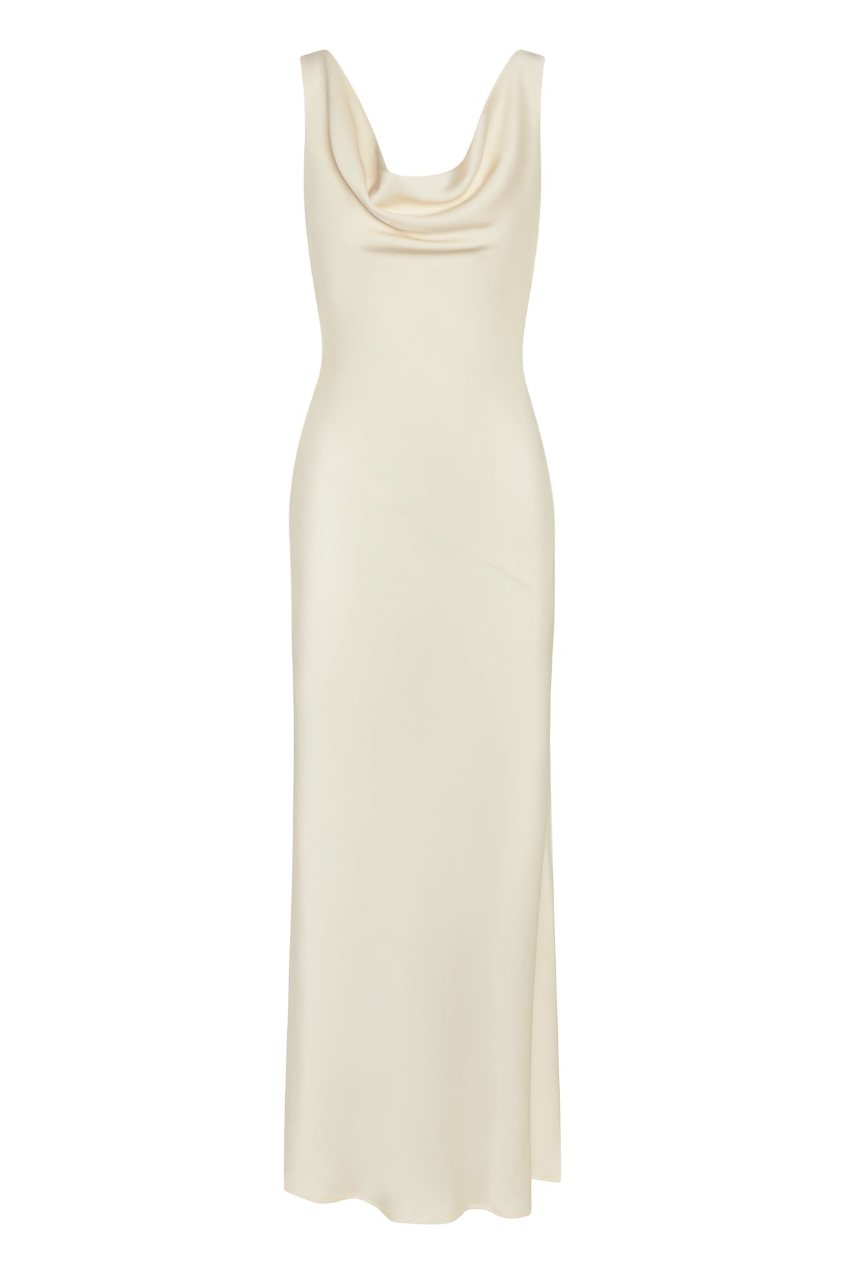 Dominique Saten Drapeli Elbise | D1100-IVORY-XS | D1100-IVORY-S | D1100-IVORY-M | D1100-IVORY-L | D1100-IVORY-XL | D1100-IVORY-XXL